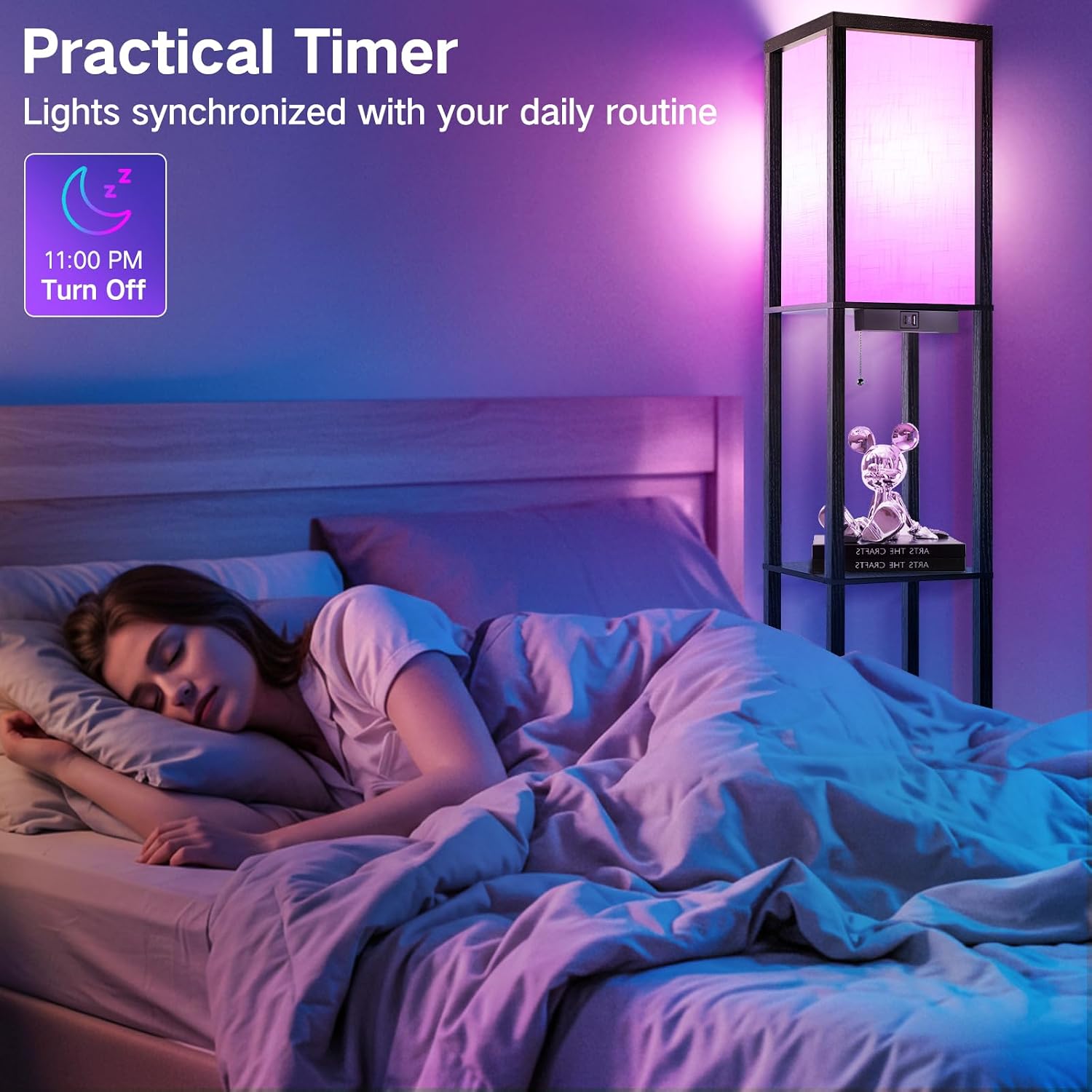 Thumbnail 5 de OUTON RGB Floor Lamp with Shelves: A tall, tech-smart lighting plus storage solution