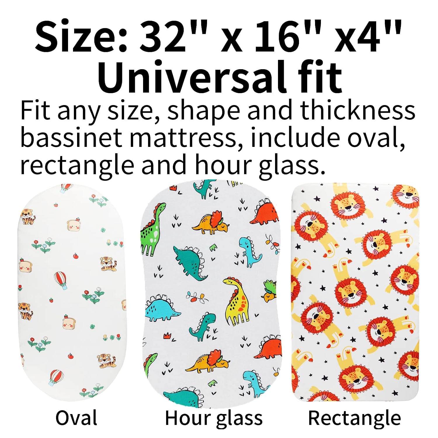 Detalle de Onacosht Bassinet Sheets 32 x 16 Inches
