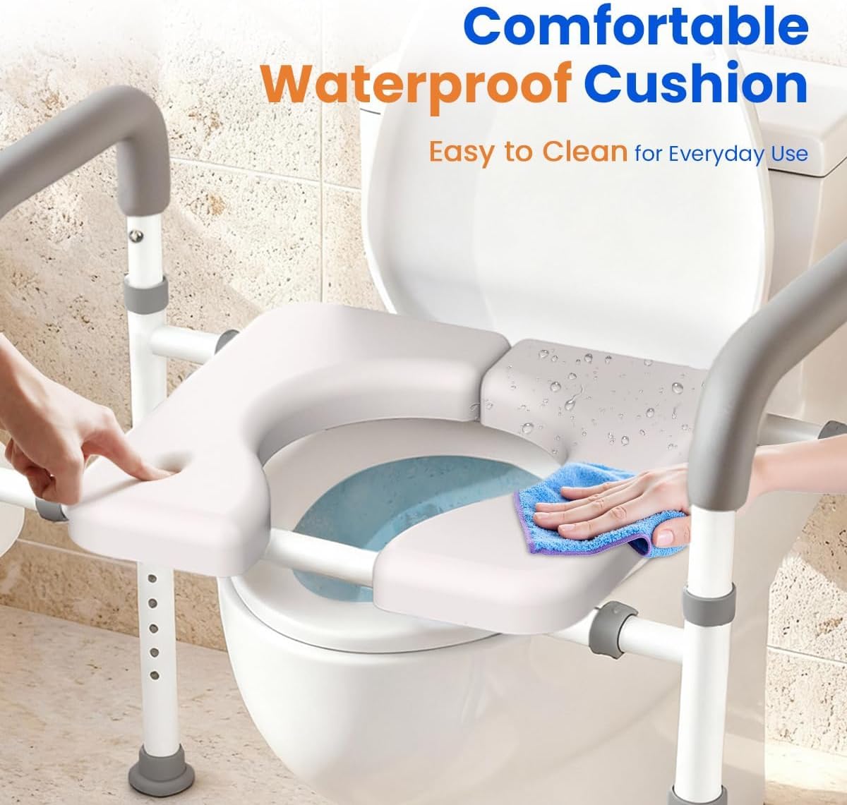 Thumbnail 5 de Agrish Raised Toilet Seat with Handles – Adjustable Height & Width, Padded Comfort for Safer Toileting