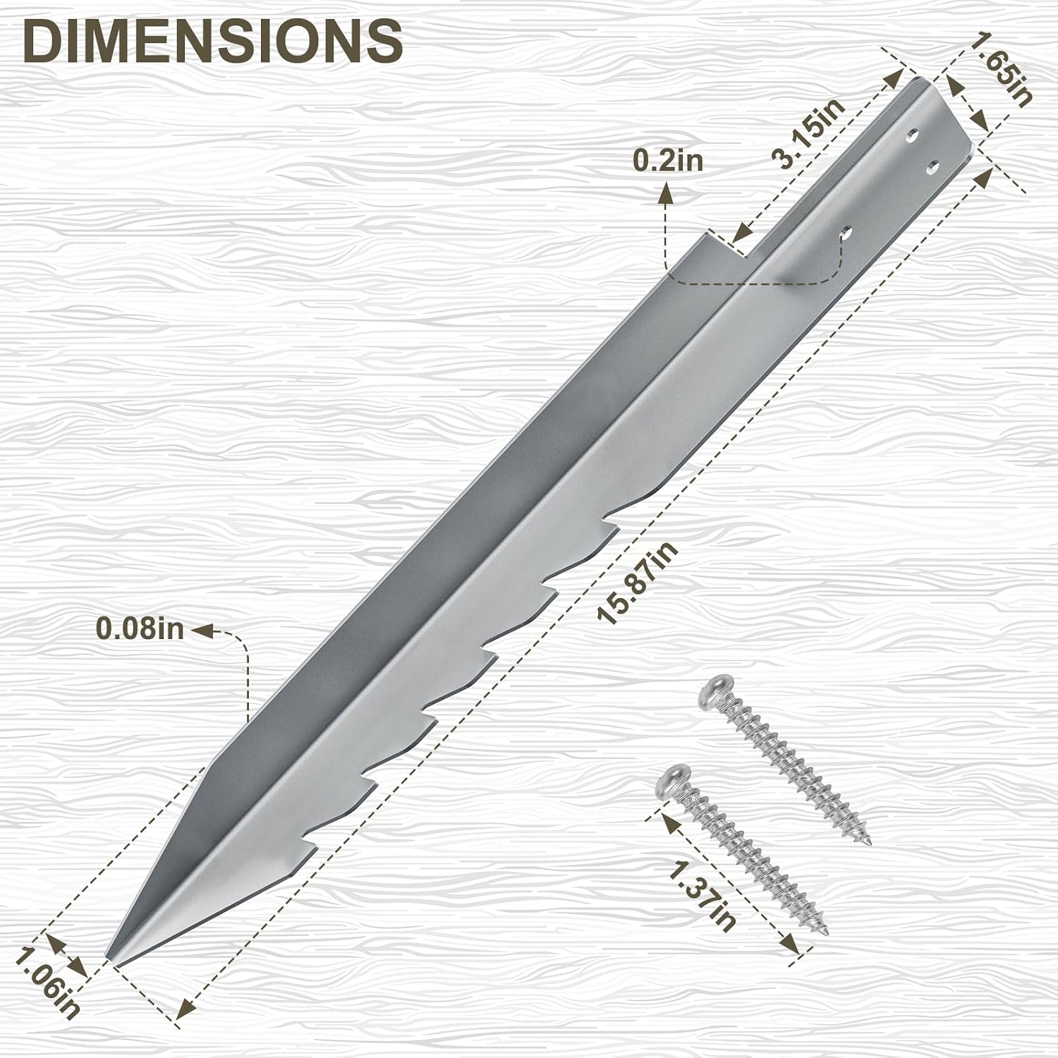 Detalle 2 de 4pcs Fence Post Anchor Ground Spike – Galvanised Wooden Post Fixings for Swing Sets