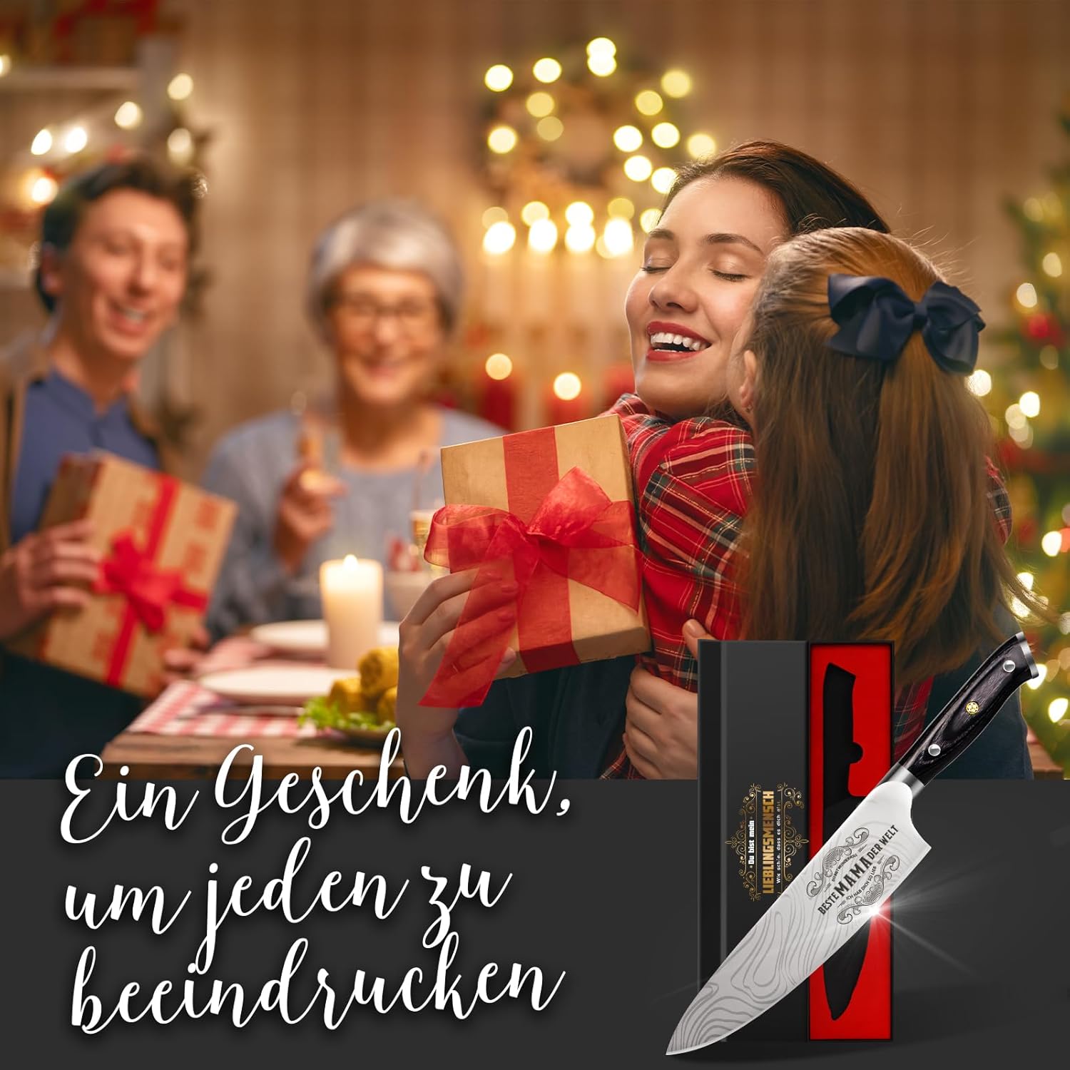 Thumbnail 1 de Küchenmesser Scharf Muttertagsgeschenk – 34 cm Kochmesser, Profi-Messer mit Gravur, Geschenkidee für Mama