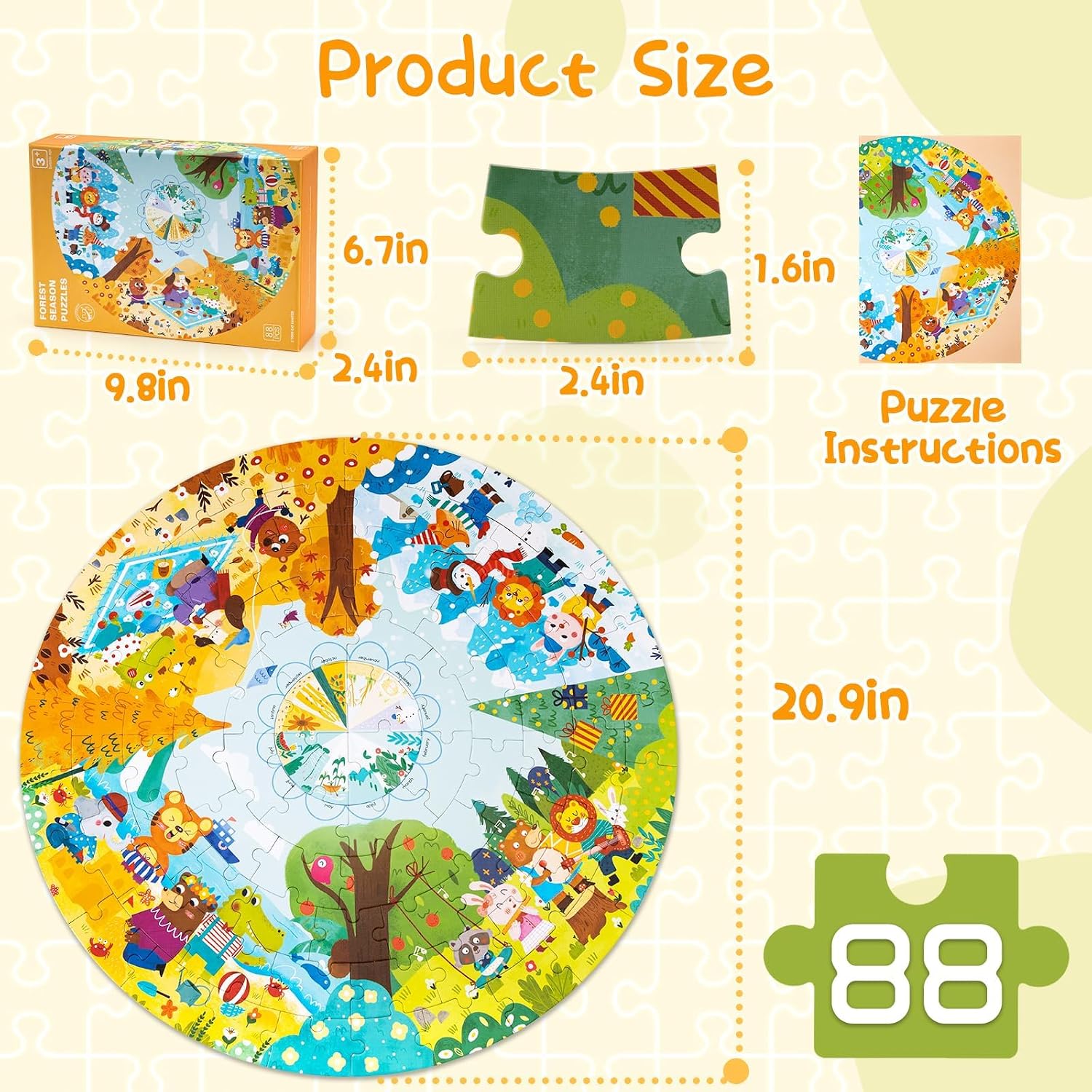 Thumbnail 4 de Funsland Puzzle bambini 88 pezzi per età 3–10 anni 🧩