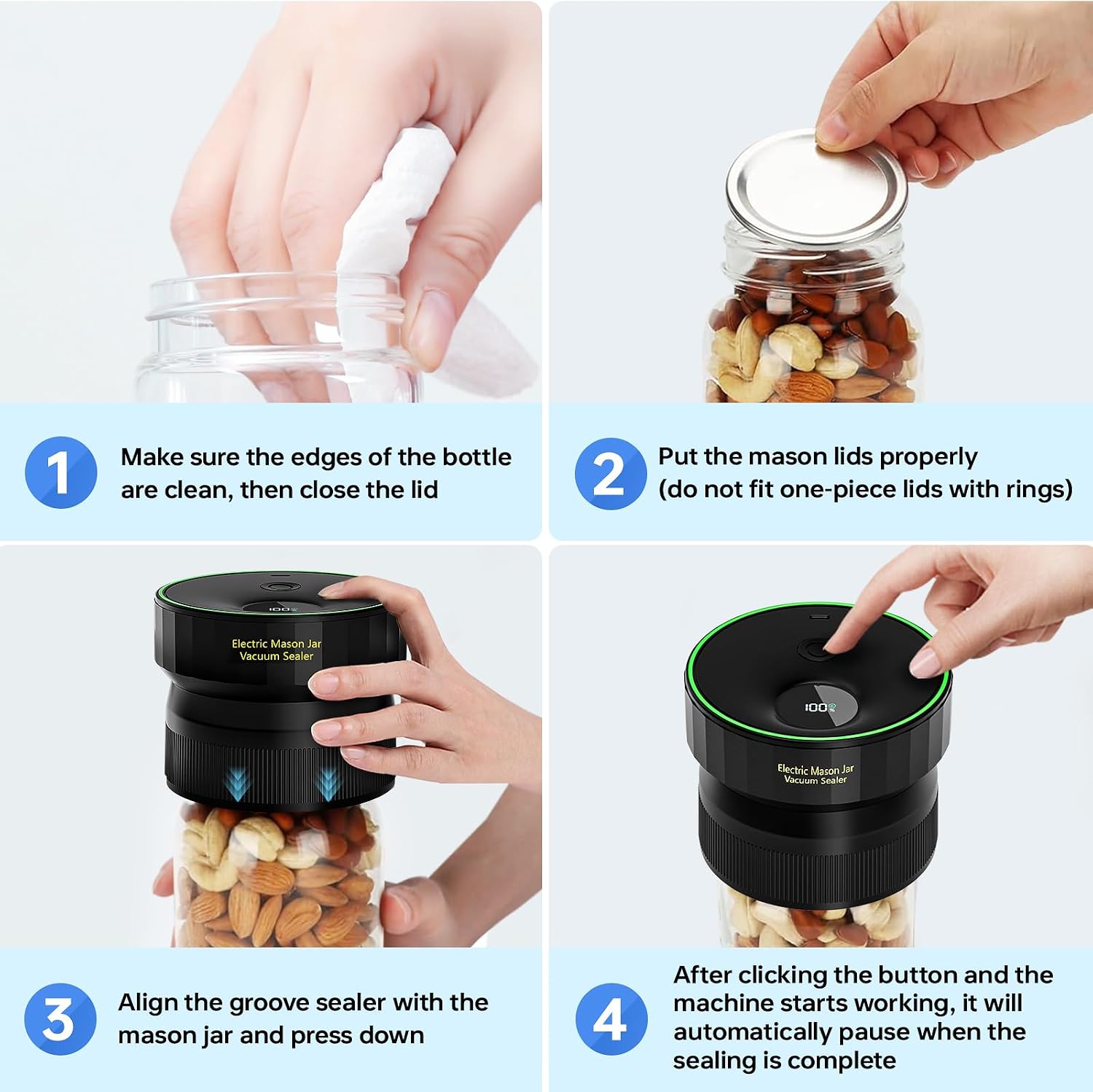 Thumbnail 5 de Attikbiz 2026 Mason Jar Vacuum Sealer 🫙