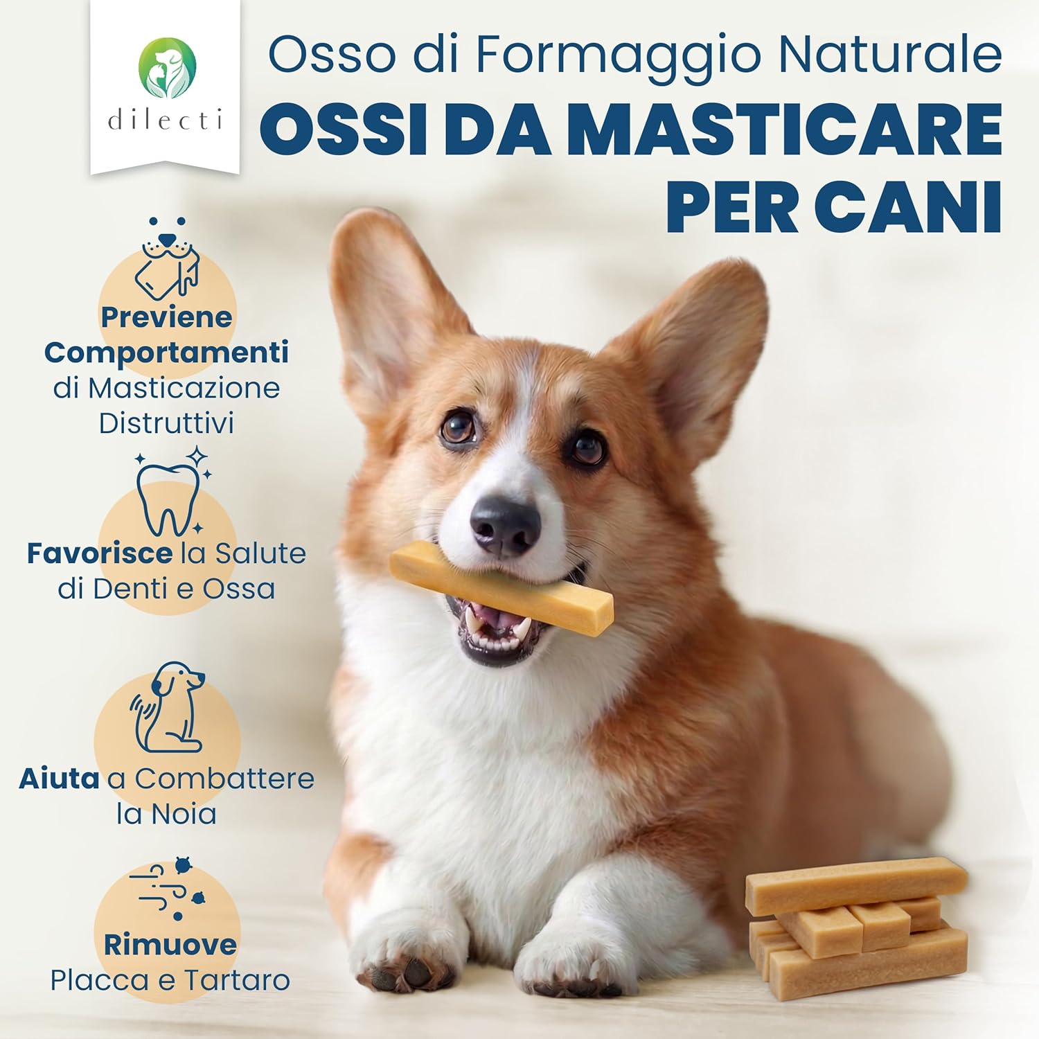 Detalle de Dilecti Masticativi Naturali dell'Himalaya – Giochi Naturali da 5 pezzi, Taglia M