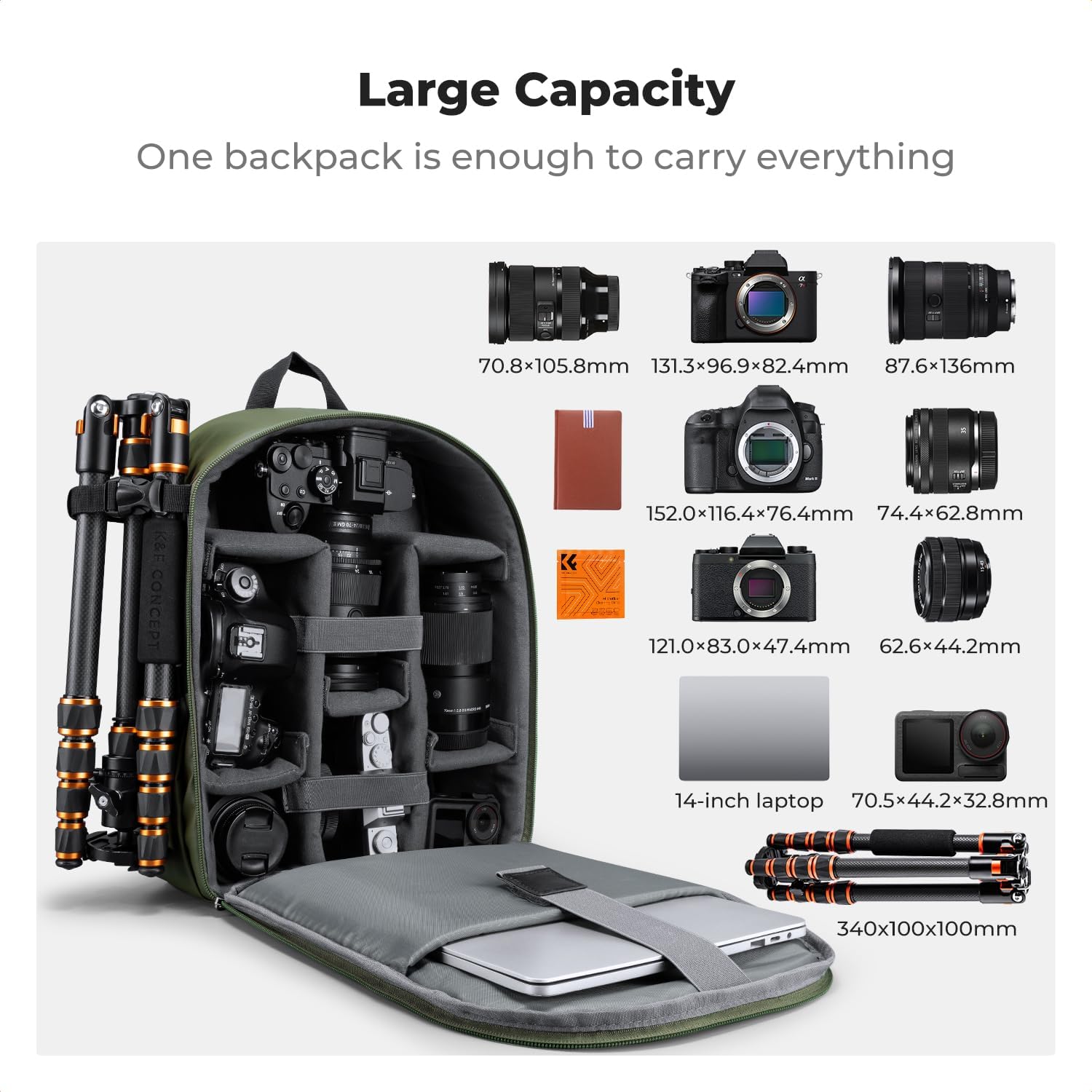 Detalle de K&F CONCEPT Zaino per Fotocamera Compatto 13L