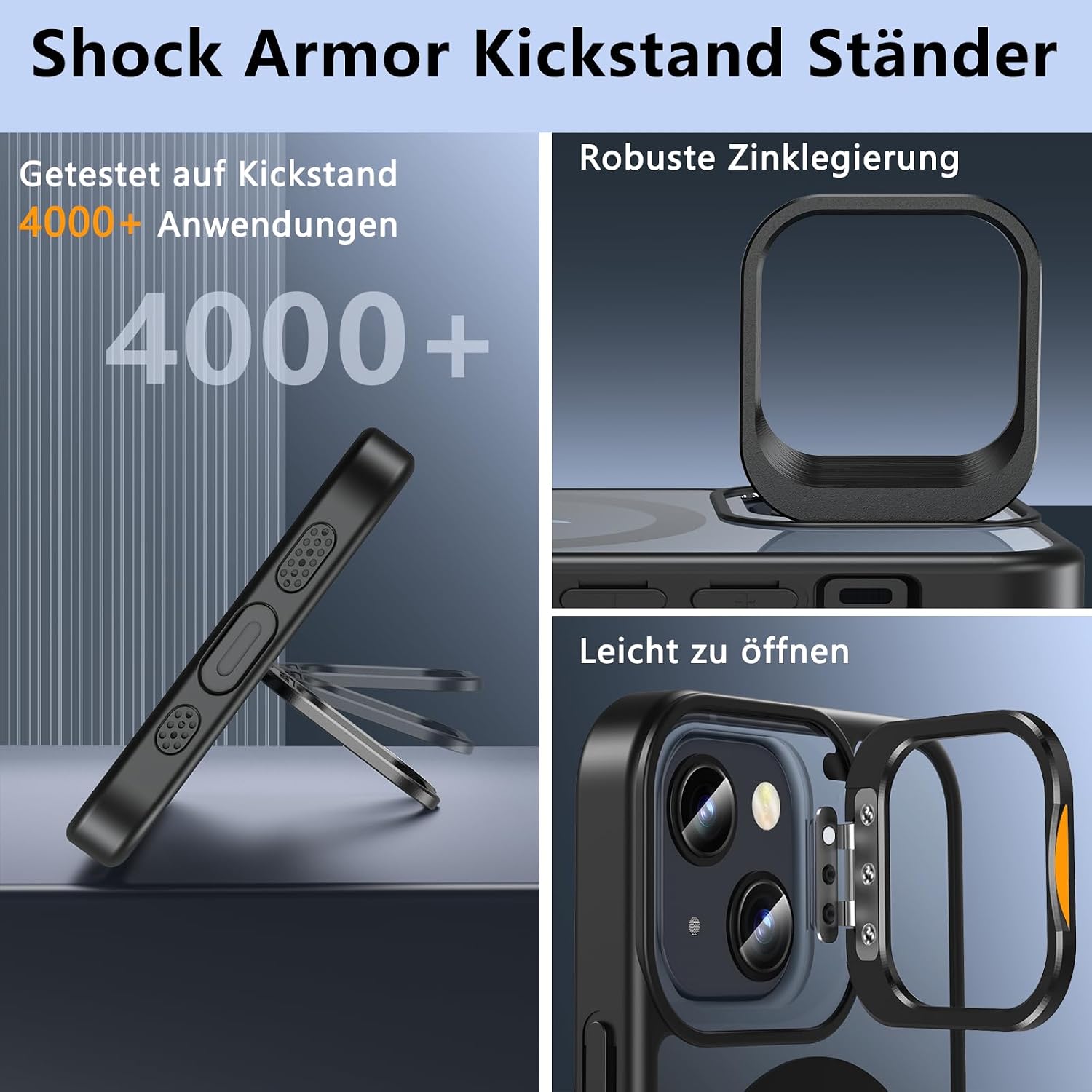 Thumbnail 1 de OWKEY Magnetisch Hülle für iPhone 13 Mini / iPhone 12 Mini mit Ständer – MagSafe-kompatibel, Panzer Glas & Militärschutz