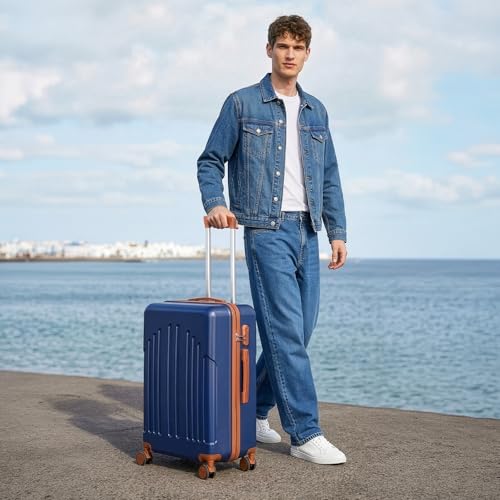 Thumbnail 8 de Valise Soute 24 Pouces LEADZM — Marine-brun, L/65 cm, ABS résistant