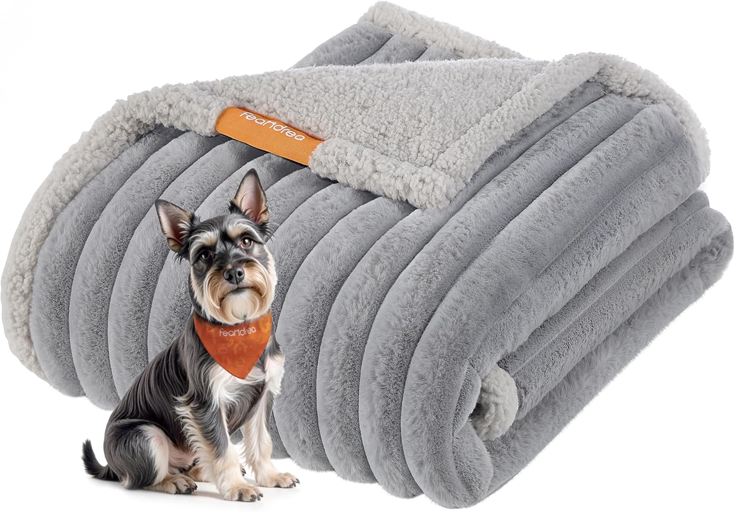 Detalle de Feandrea Waterproof Dog Blanket (M) 102 x 73 cm, reversible faux fur & sherpa PPB034G01