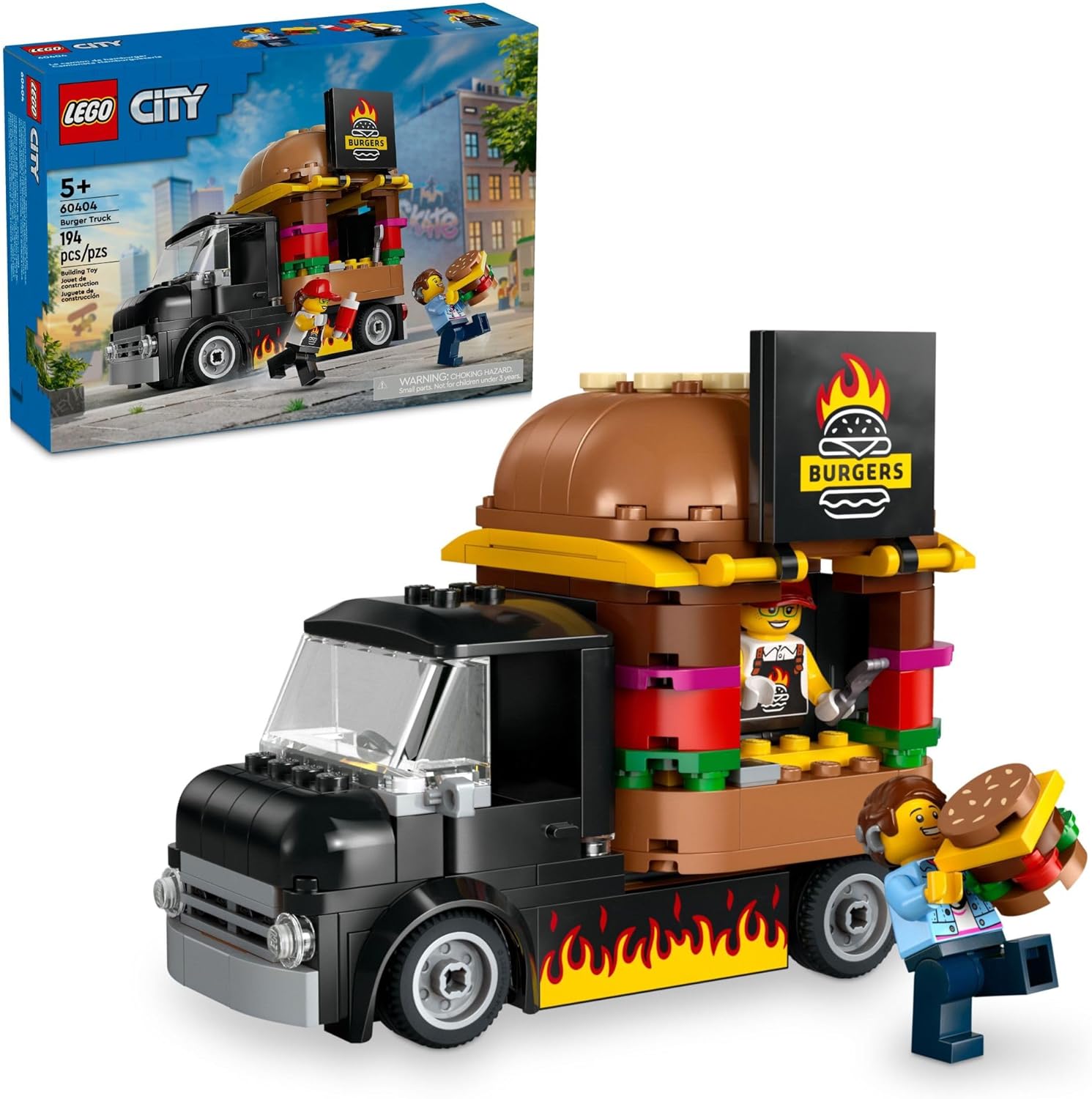 Detalle de LEGO City Burger Truck Toy Building Set (60404) – Creative Play for Kids 5+