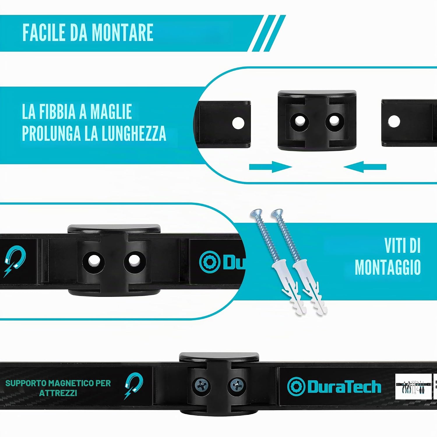 Detalle 2 de DURATECH barra magnetica porta utensili 4x