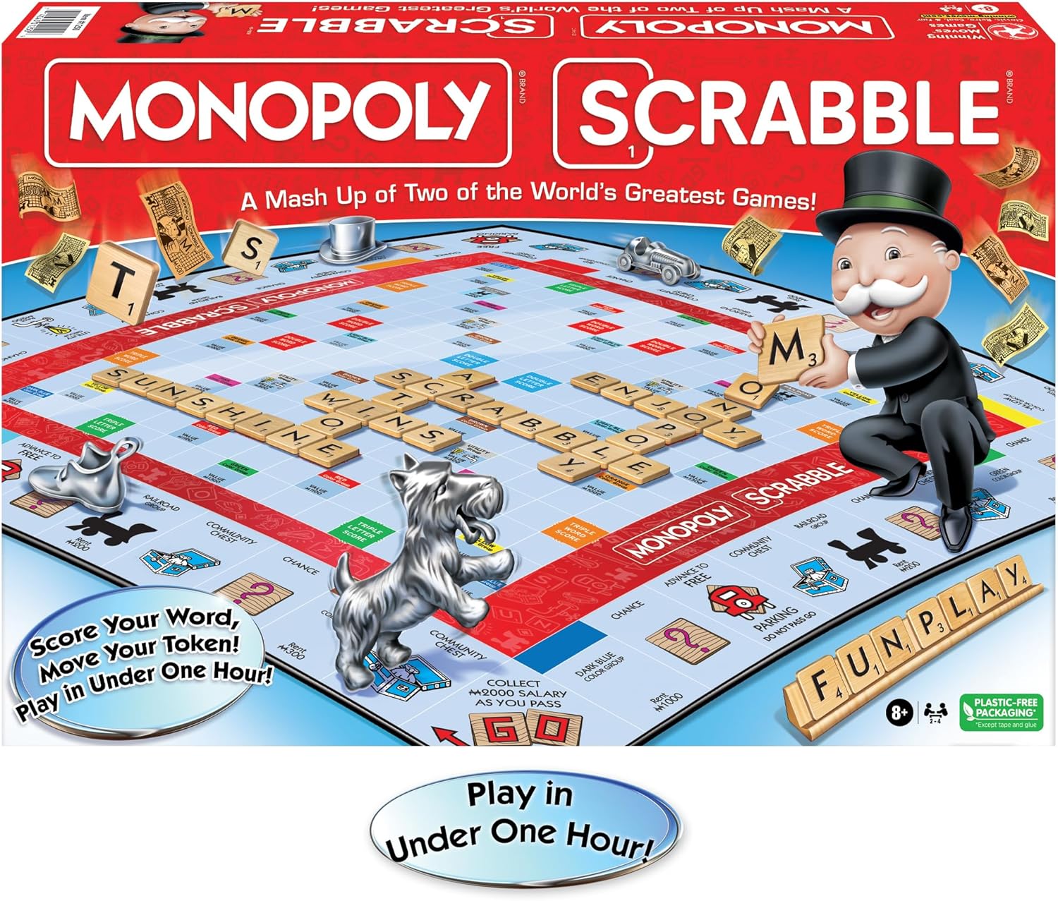 Detalle 2 de Winning Moves Monopoly Scrabble Game 2โ4 Players ๐ฒ