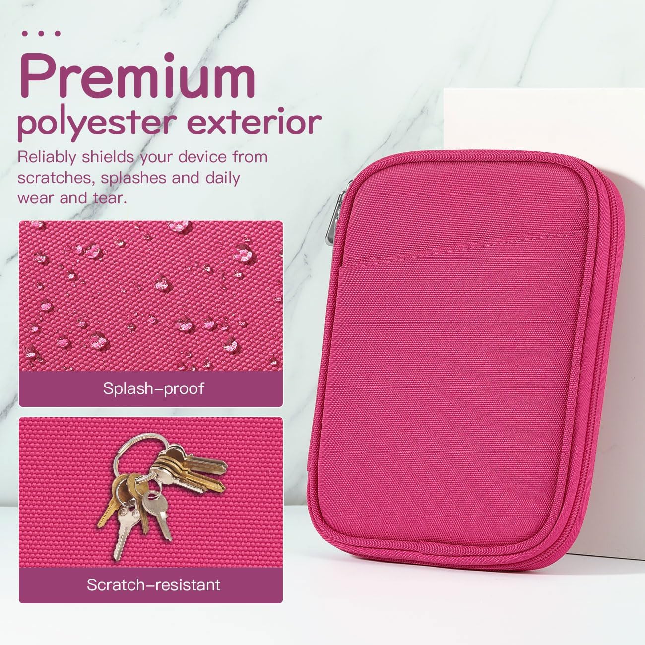 Detalle de Vinabilia 6–7 Zoll Sleeve Tasche Hülle für 7" Kindle & weitere E-Reader (Rosenrosa)
