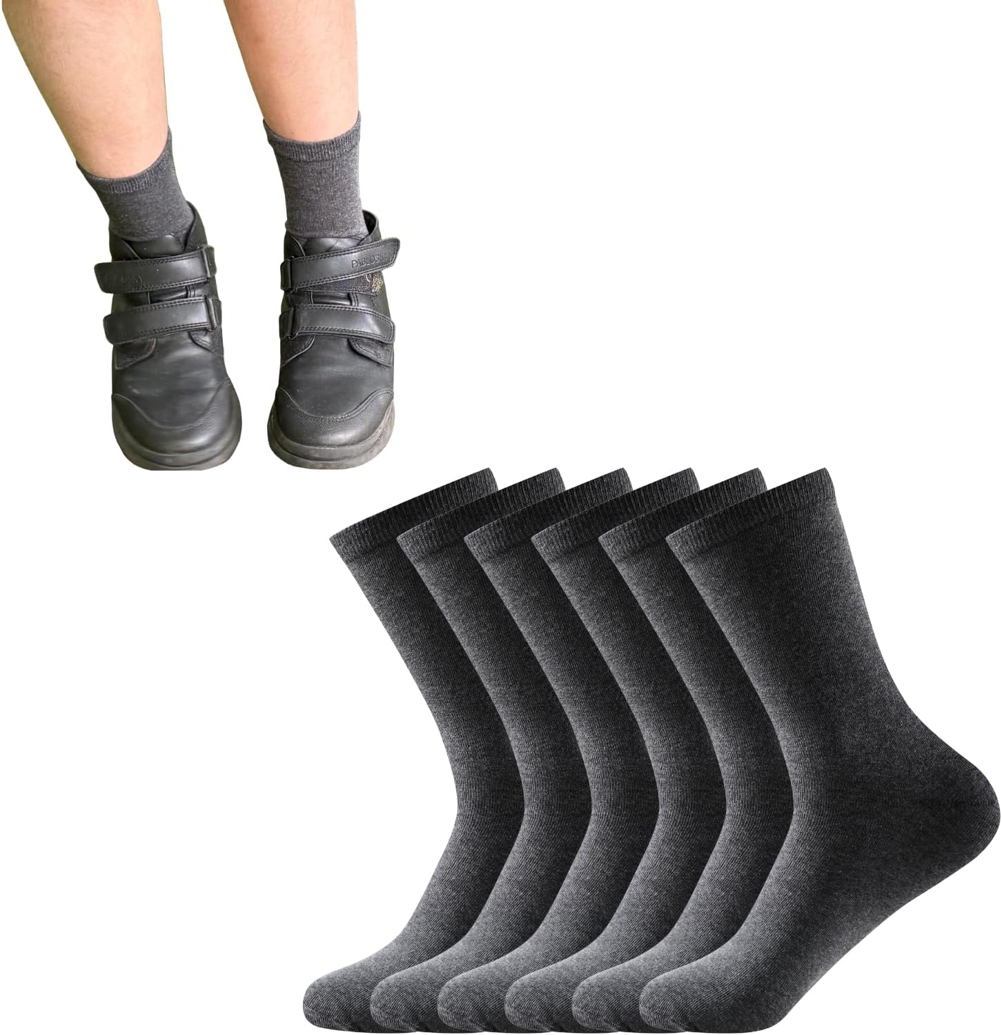 Thumbnail 6 de Balseti Calcetines Lisos Bajos 85% Algodón – Pack 6 pares, Unisex (Tallas 22–44) Azul Marino