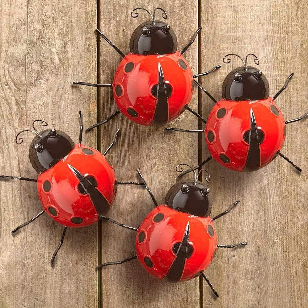 Ladybugs garden wall art set of 4