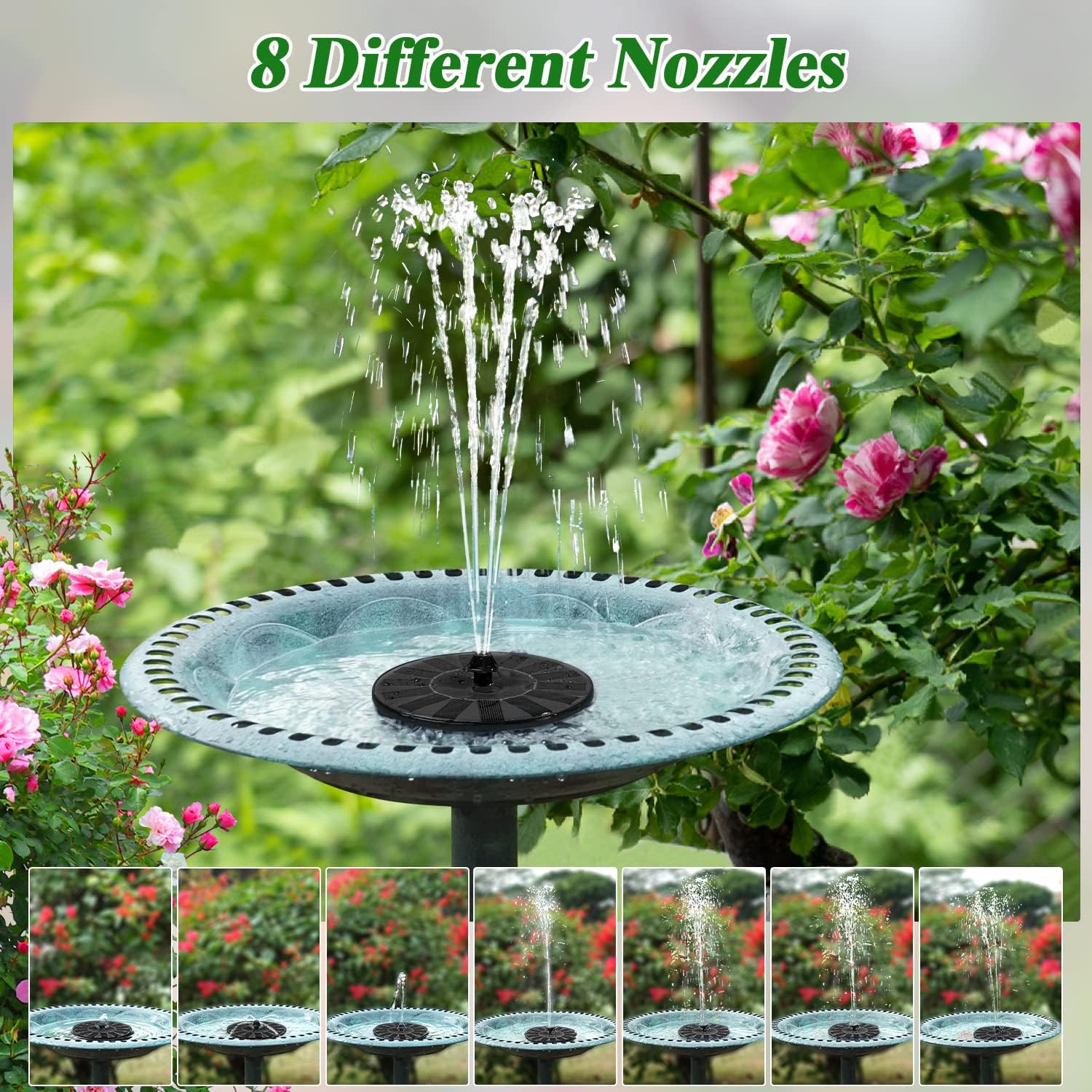 Detalle de SZMP Solar fountain pump 7 nozzles