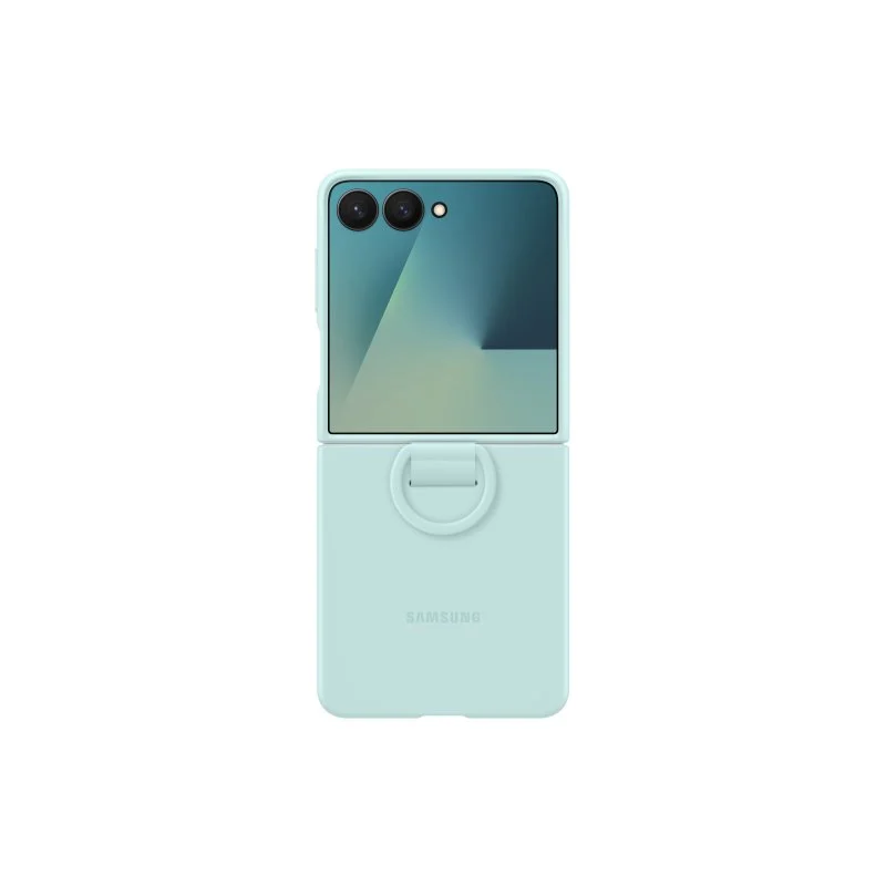 Detalle 2 de Samsung Funda silicona con anillo verde menta para Z Flip7