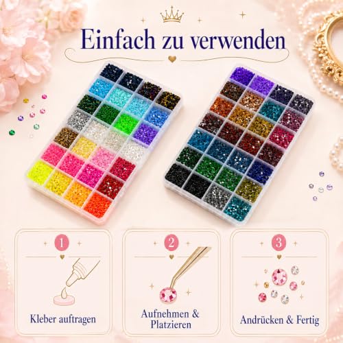 Thumbnail 8 de Pocvaim Strassstein-Bastelset mit 56 Farben