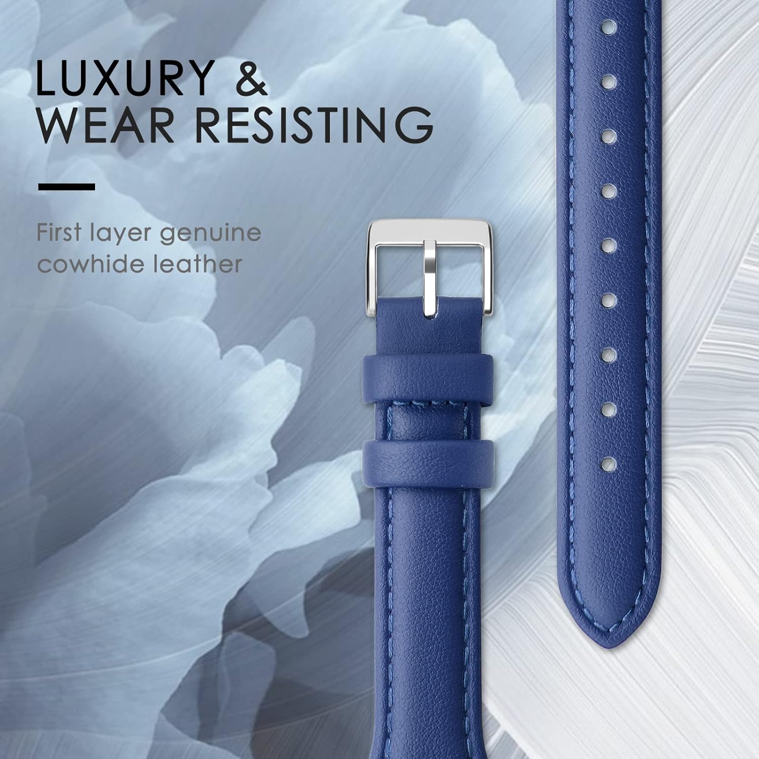 Detalle de Tuocal Genuine Leather Strap for Apple Watch (38/40/41/42mm) – Series 1 to 10 Replacement