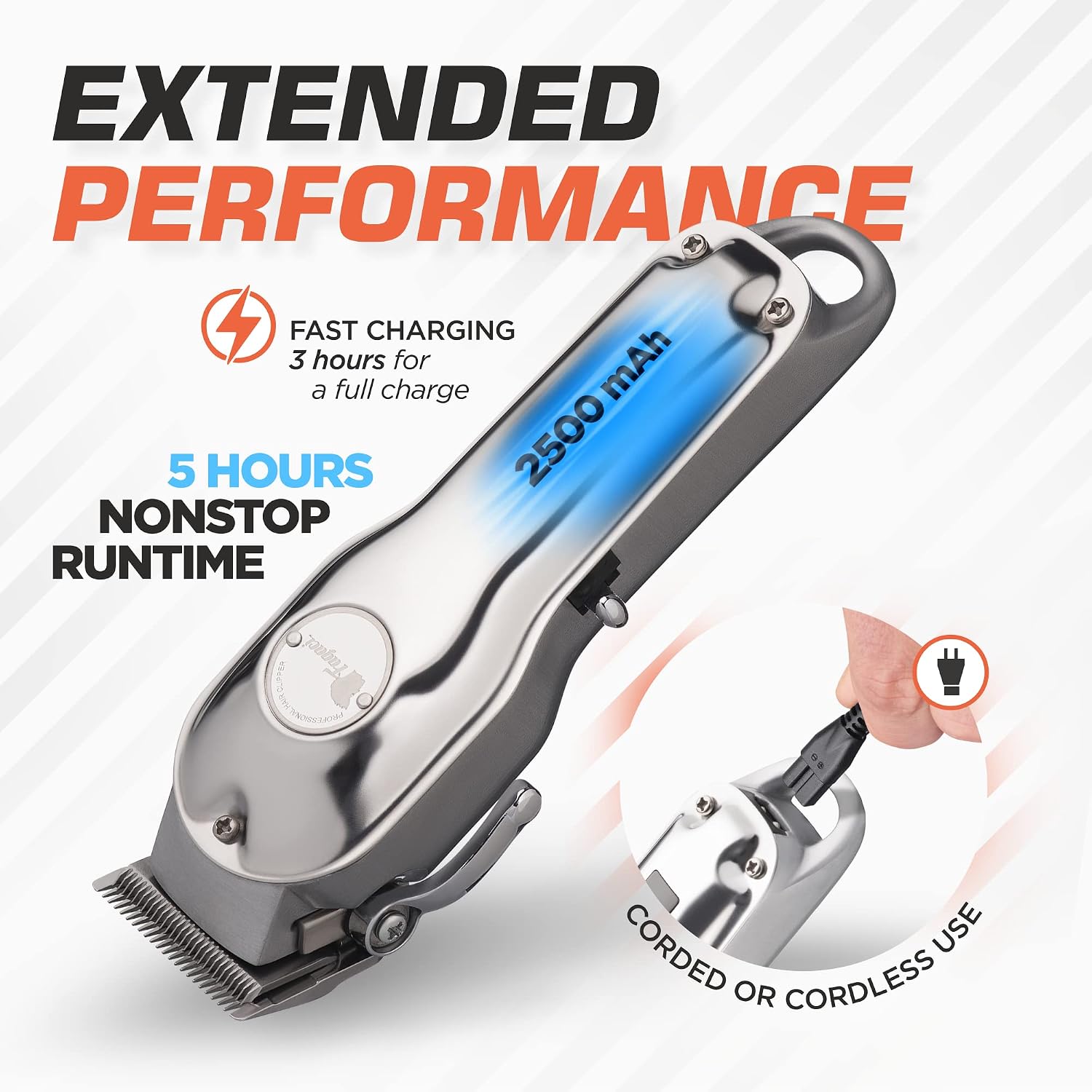 Thumbnail 4 de Fagaci Professional Hair Clippers Men Cordless: Precision cutting with a powerful 6000 rpm motor