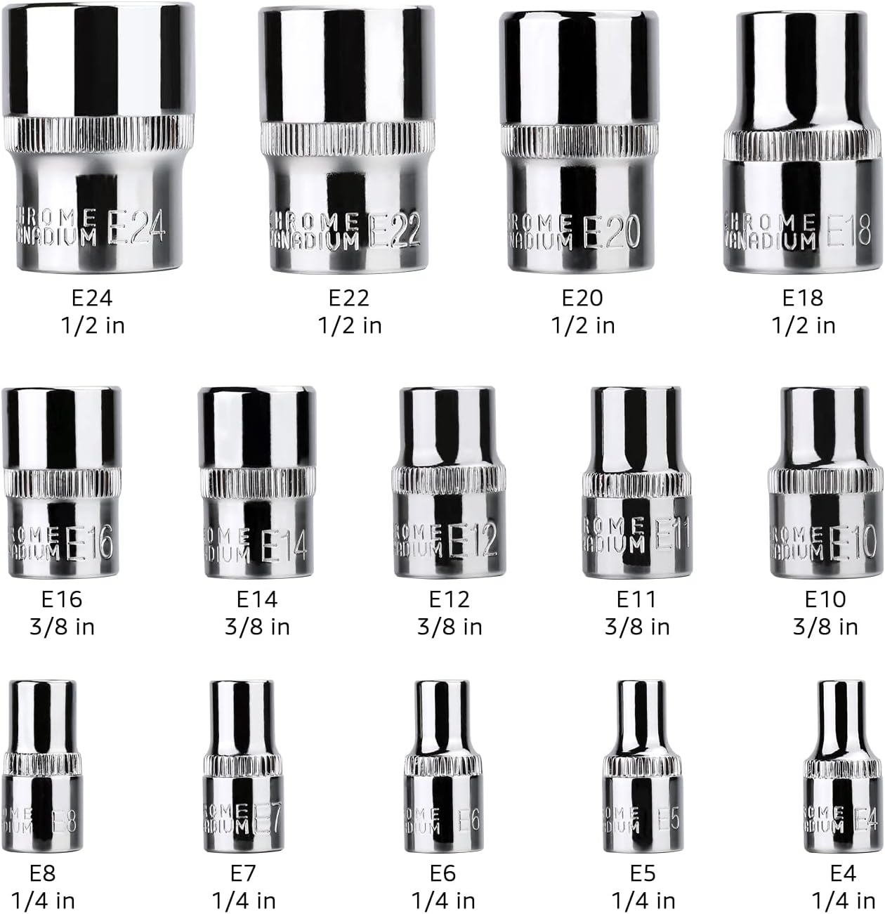 Thumbnail 1 de Amazon Basics ensemble 14 douilles Torx E4–E24