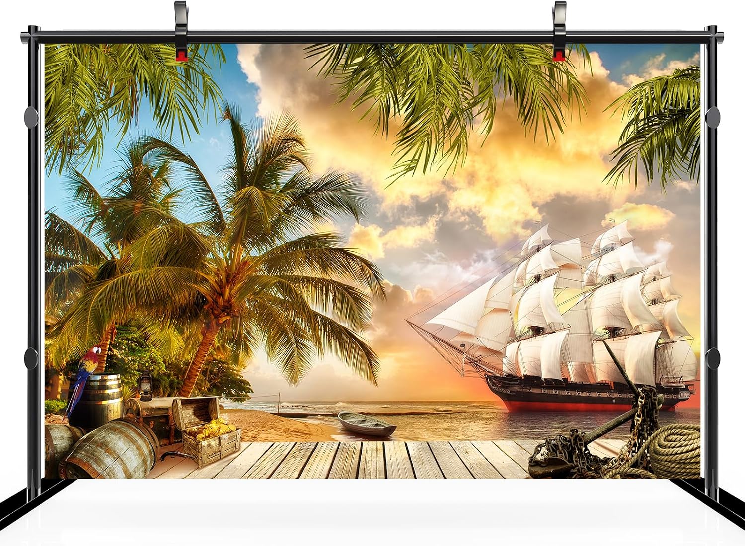Detalle de CHNBGPRO 2.7m x 1.8m Pirate Ship Photo Background