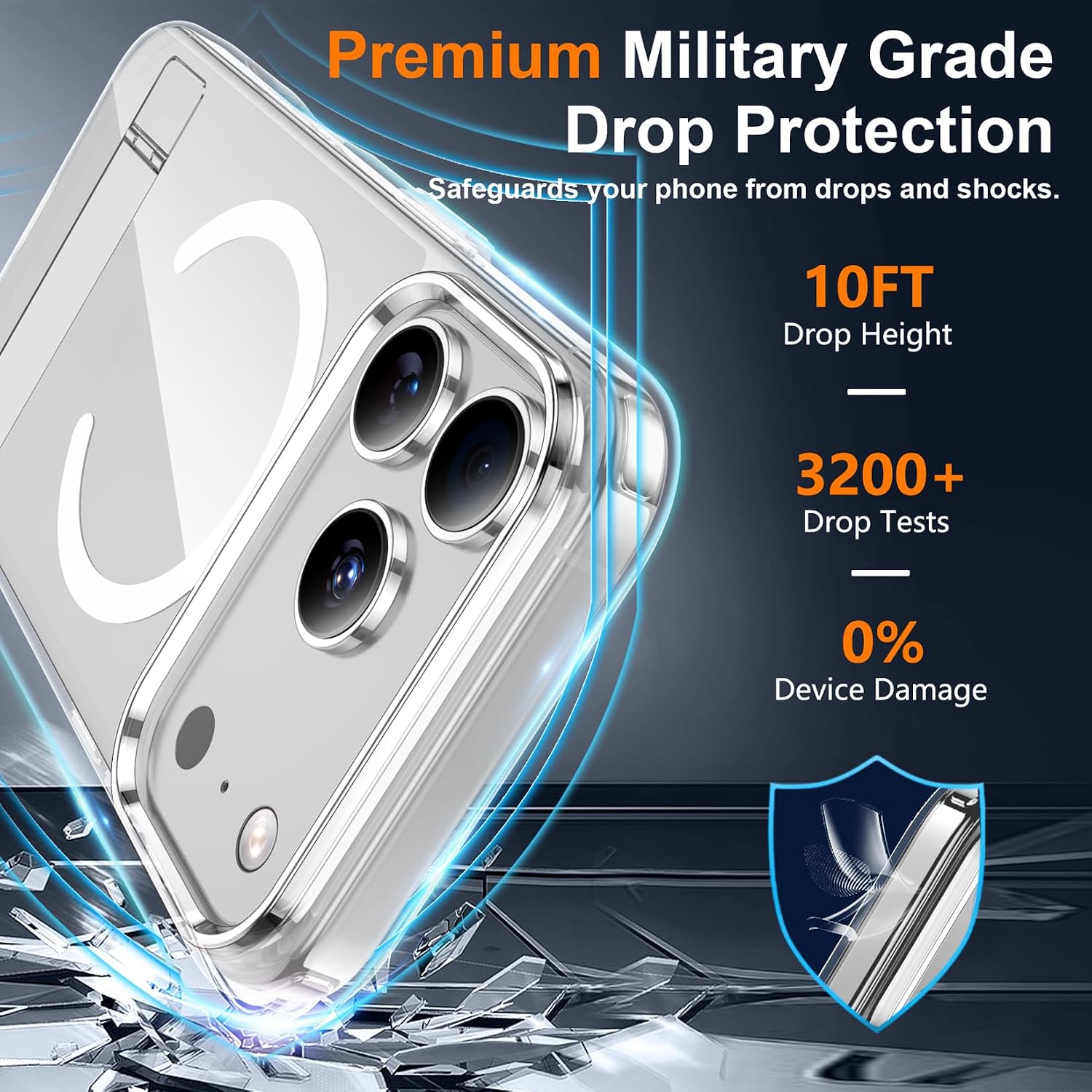 Detalle de SPIDERCASE iPhone 17 Pro Max magnetic clear case 6.9"