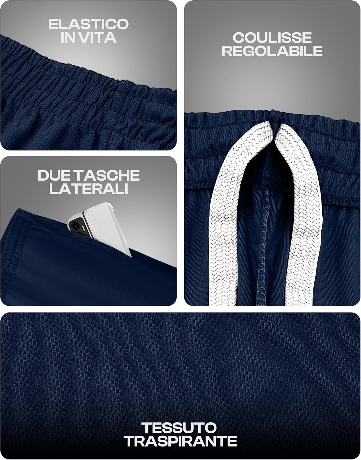 Detalle de NY Threads Pantaloncini sportivi da uomo con asciugatura rapida e tasche (X-Large)