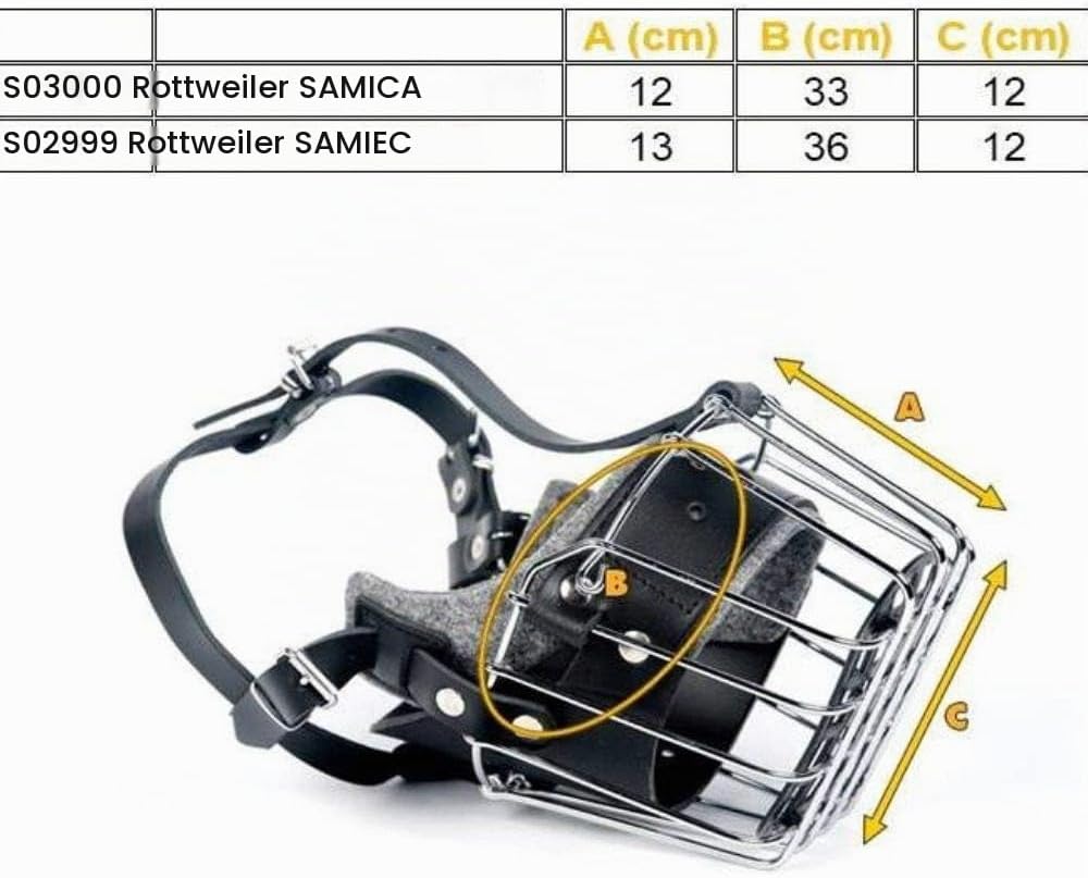 Detalle de DINGO GEAR S02999 – metalowy kaganiec dla samca rottweilera, regulowane paski
