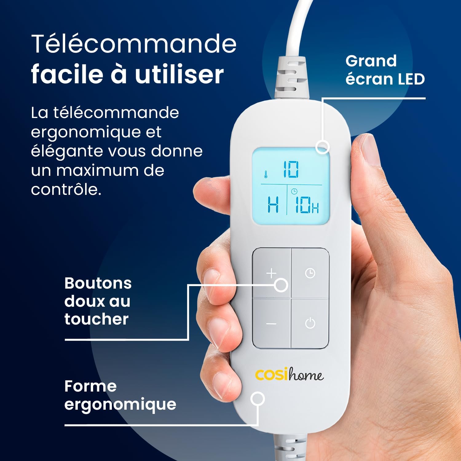 Thumbnail 3 de Cosi Home CH-HT-06N-EU elektrische deken 180 x 130 cm, omkeerbaar