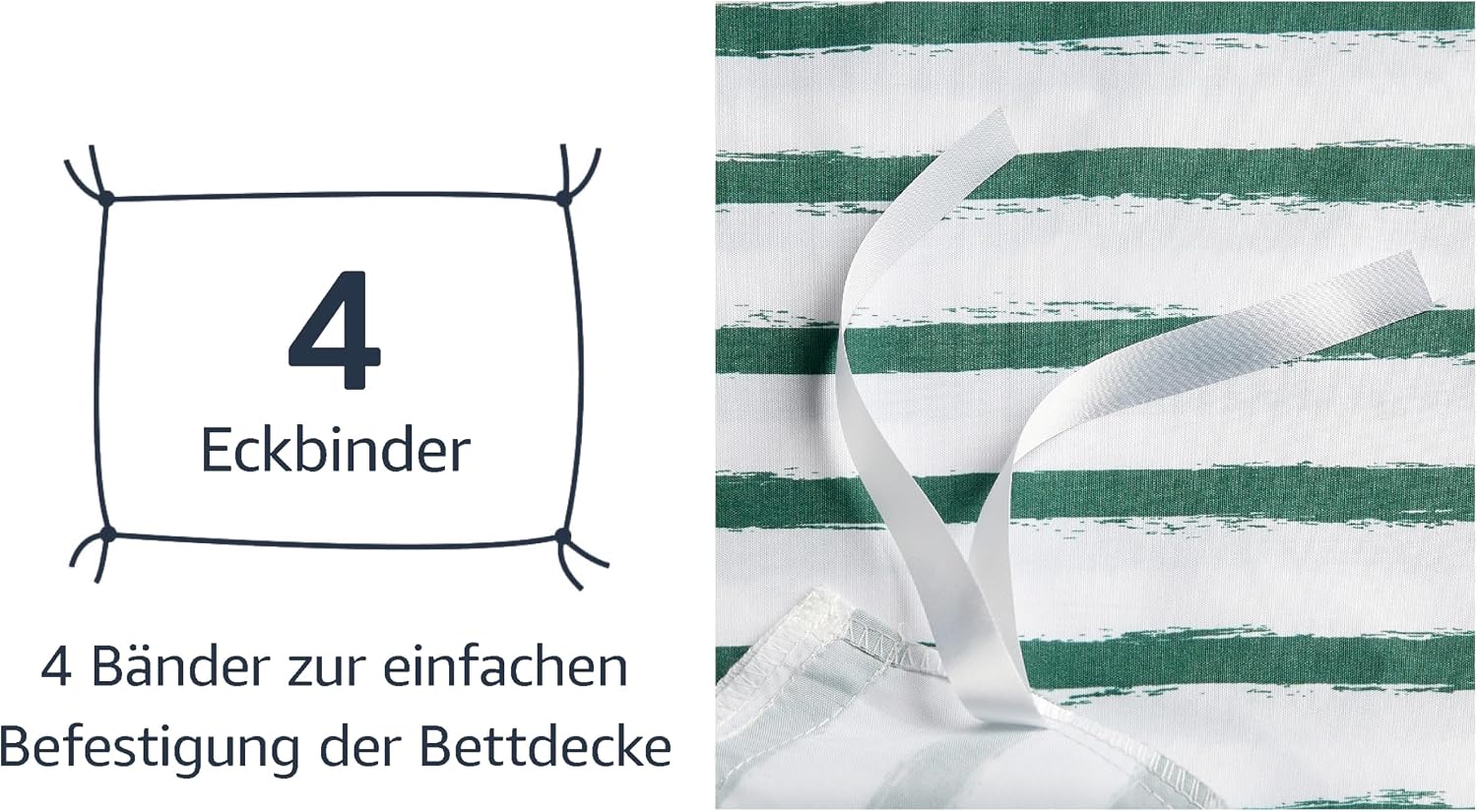 Thumbnail 5 de Amazon Basics Kinderbettwäsche 100x135 cm + 40x60 cm, Mikrofaser Wendebettwäsche Grün