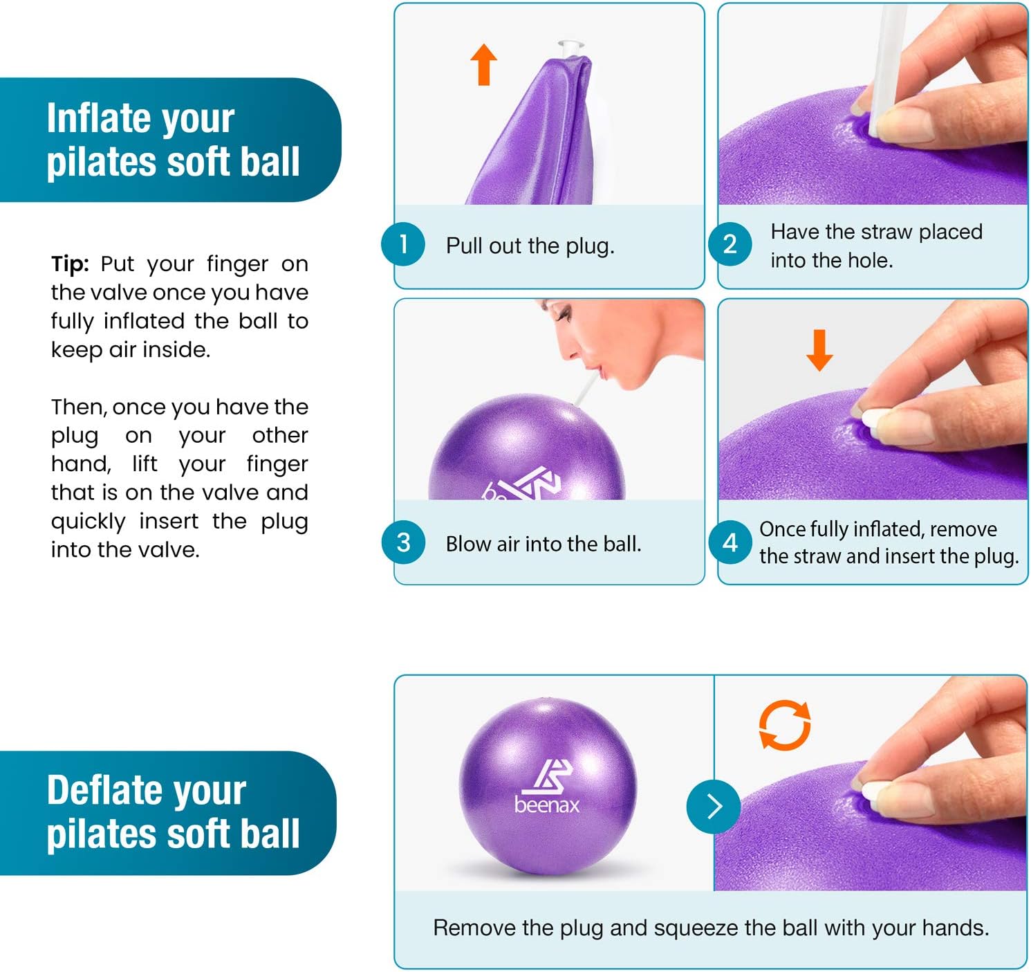 Thumbnail 6 de Beenax 23cm Pilates Ball 9 cm core trainer 🧘♀