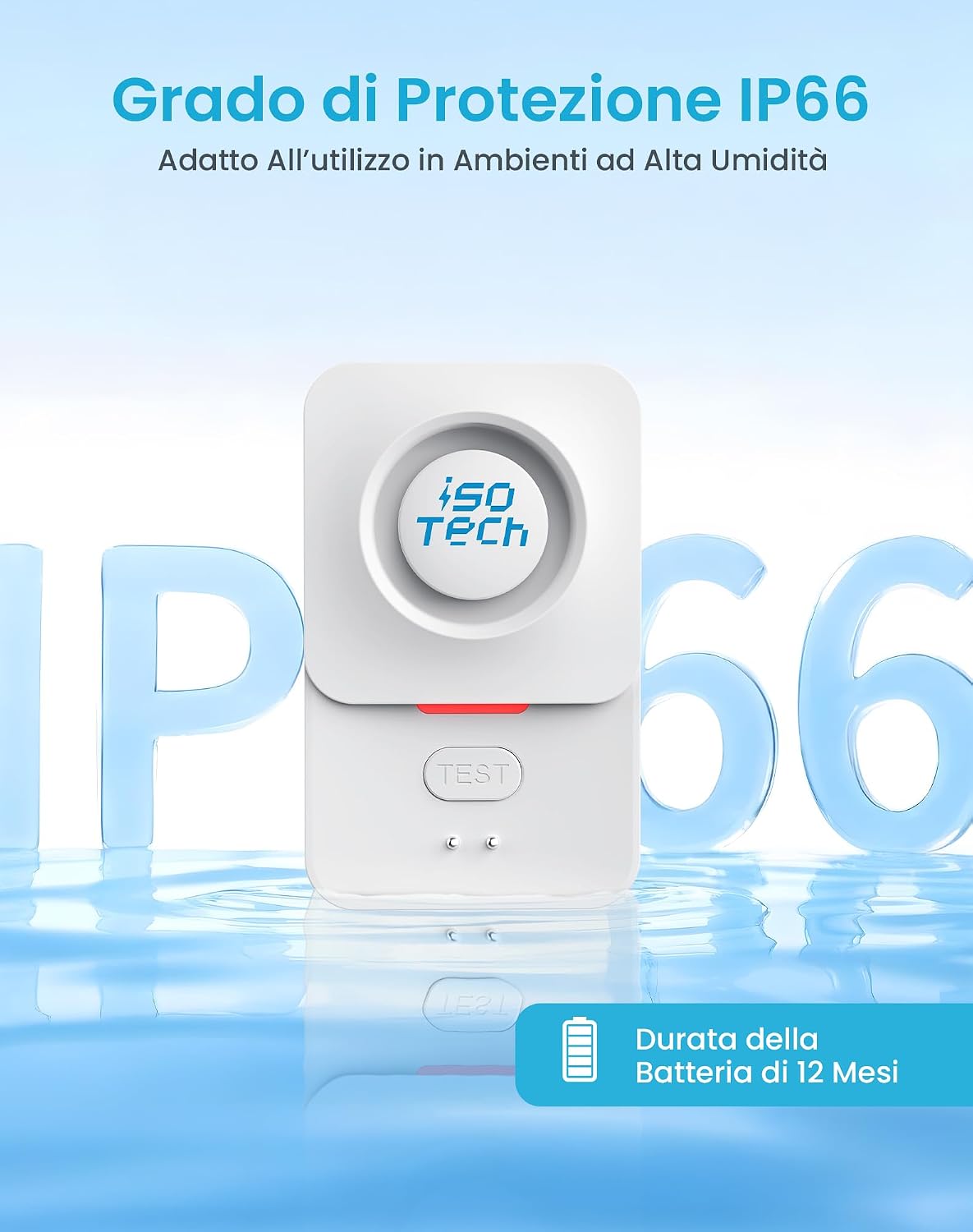 Detalle de iSo Tech Rilevatore perdita d’acqua WiFi 2,4 GHz