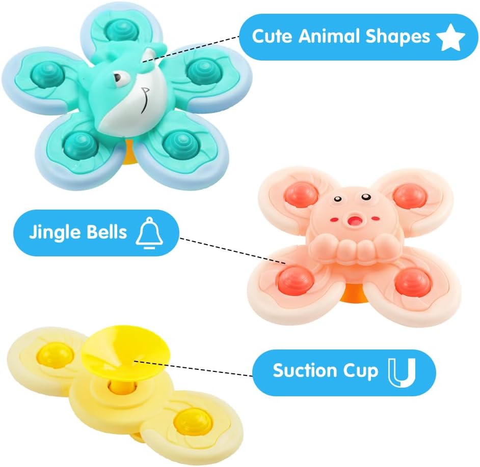 Detalle de Vicloon Giocattolo a Ventosa per Bambini – Set di 4 Giochini Sensoriali per Bagno (Oceano)