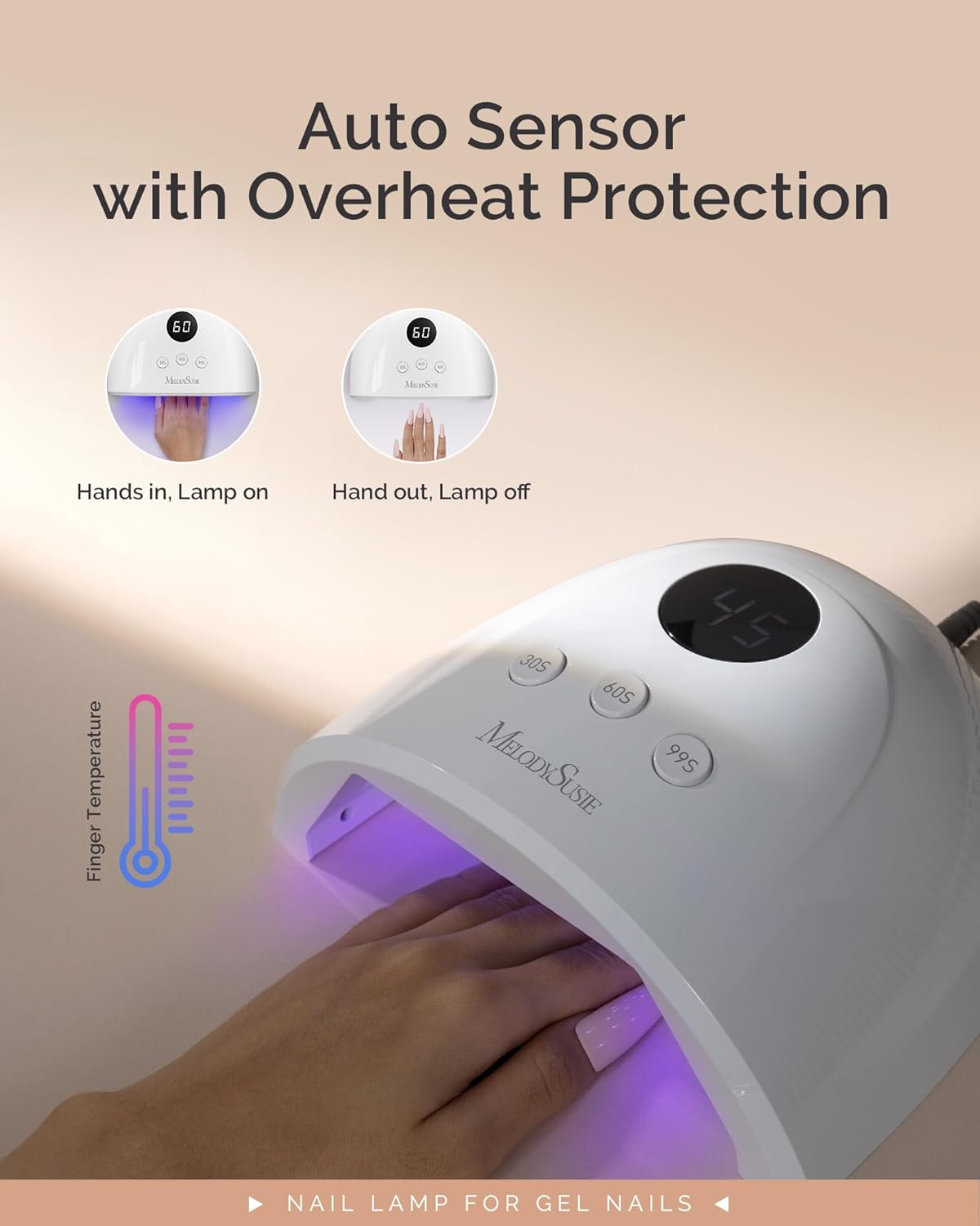Detalle 2 de MelodySusie Plus30F UV LED Nail Lamp 36W ๐