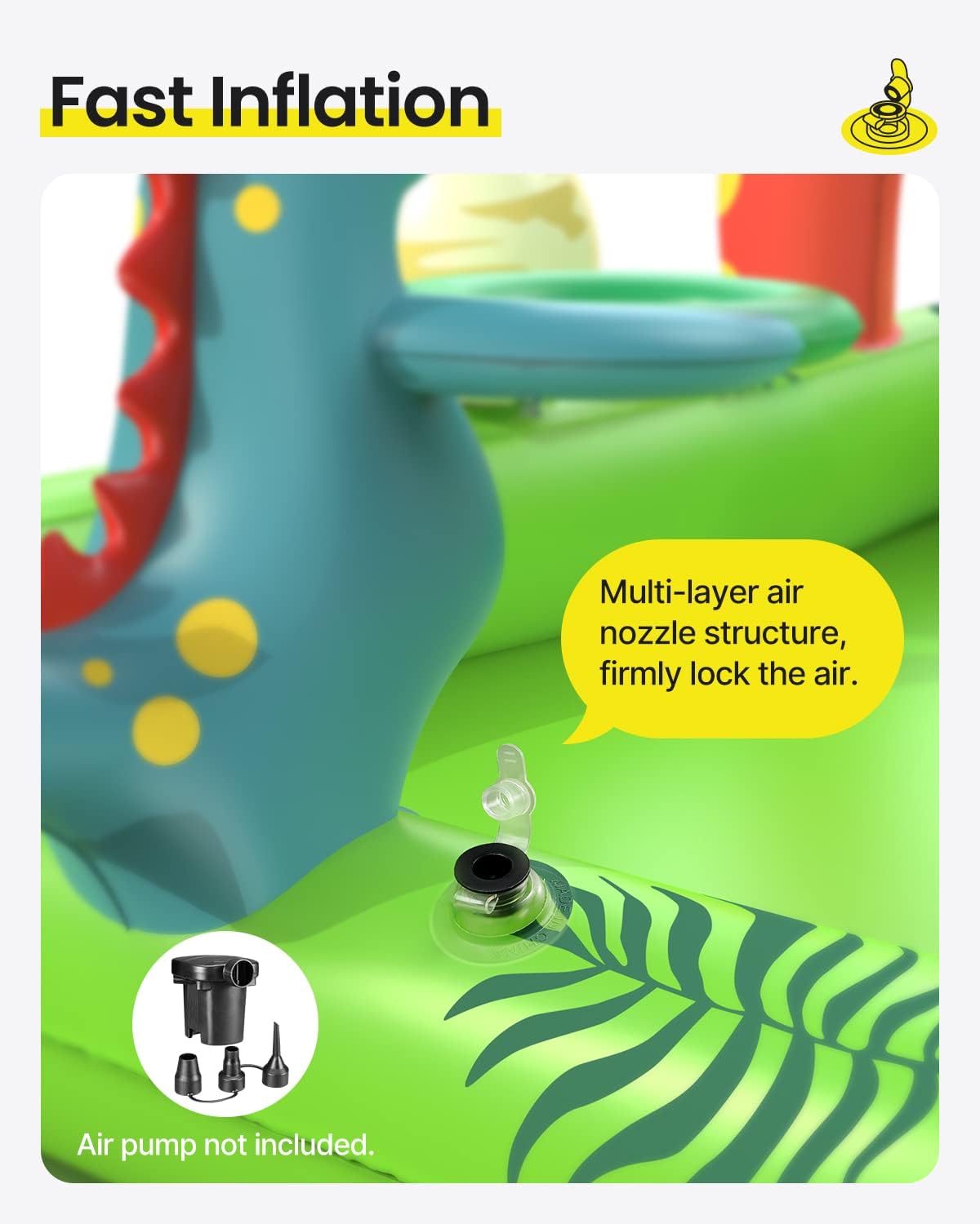Thumbnail 6 de Airefina Dino Planet Inflatable Kids Pool with Water Slide