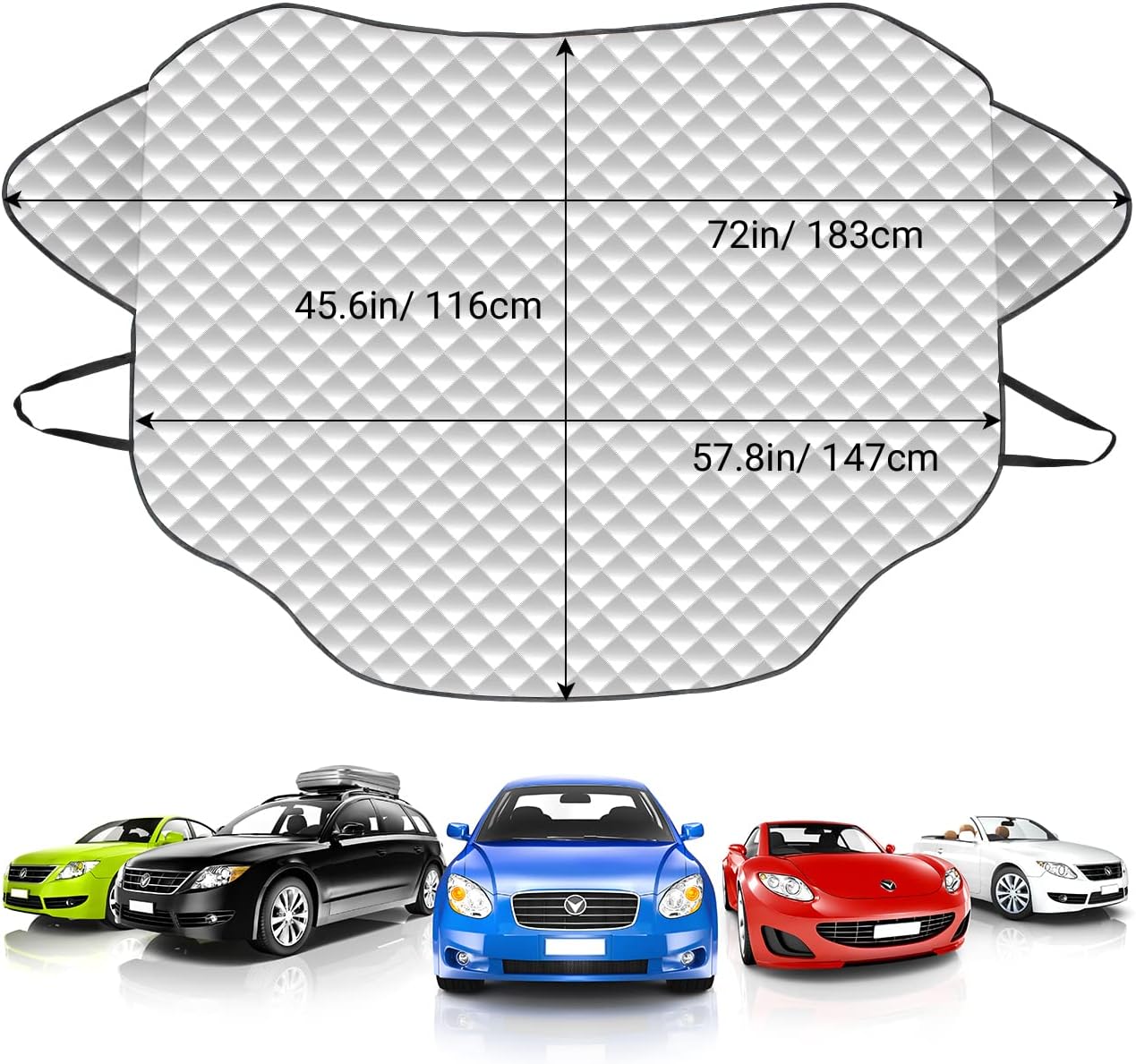 Thumbnail 6 de Favoto Parasole Parabrezza Auto — Copertura protezione parabrezza magnetica, 147 x 116 cm, adatta a berline e SUV compatti