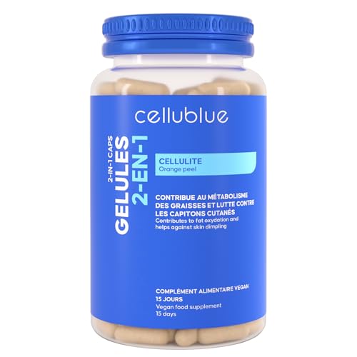 Detalle de Cellublue Gélules Anti-Cellulite – Complément alimentaire minceur femme, végétal et vegan