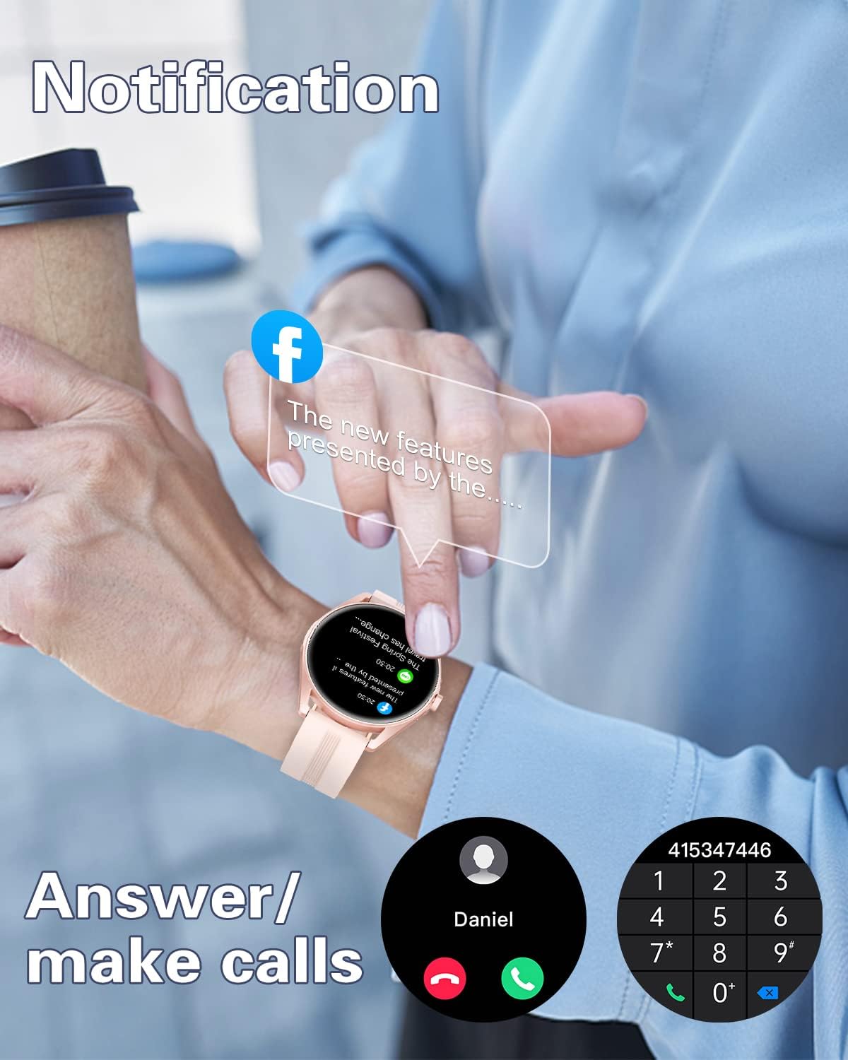 Thumbnail 1 de HUAKUA Smartwatch donna Bluetooth