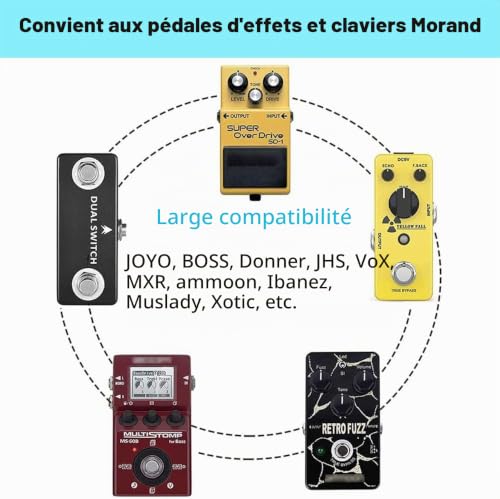Thumbnail 3 de JOYO Alimentation Secteur 9V DC pour Pédales (800mA–1A) avec 4 câbles Daisy Chain – Compatible majorité de pédales (pointe négative)