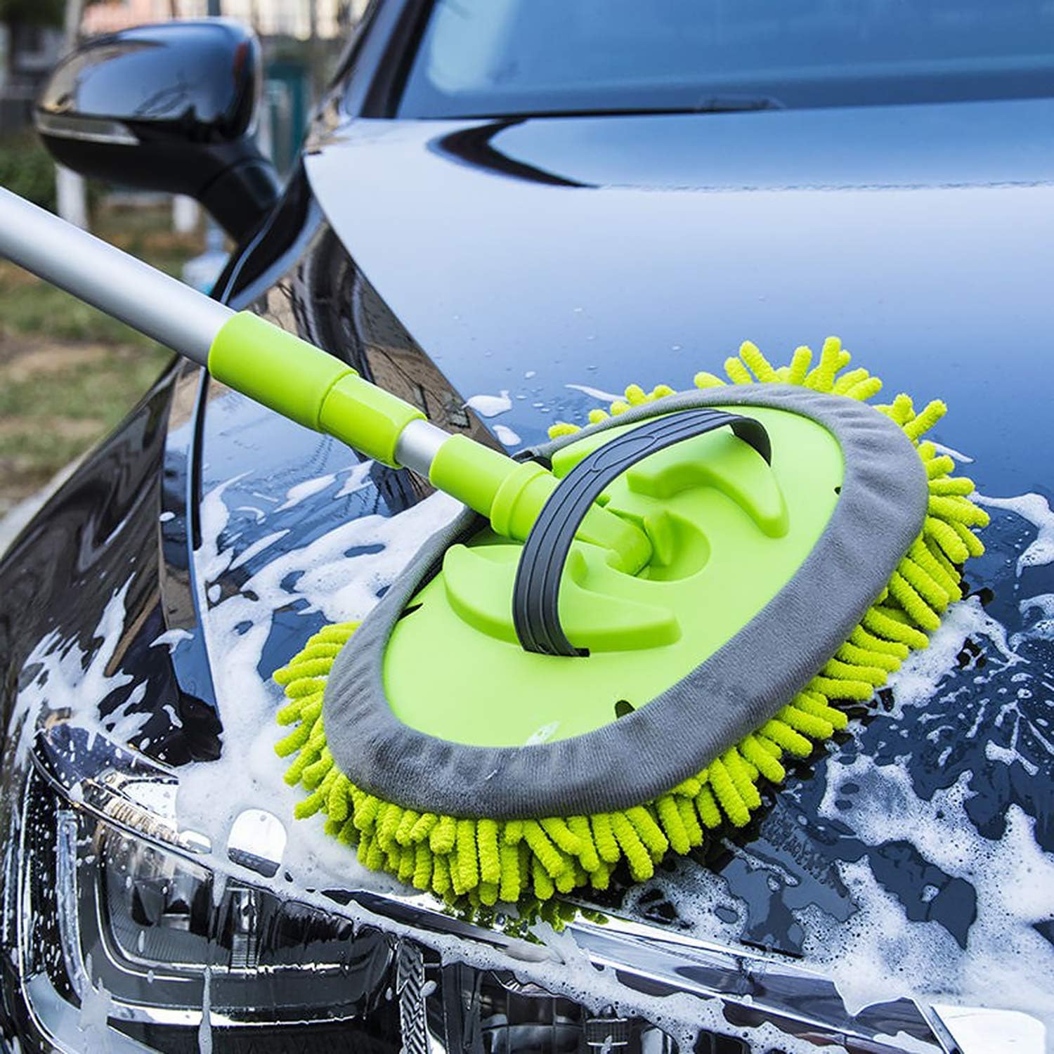 Detalle de Car Cleaning Brush with 21-44" Extendable Pole and Detachable Mop Heads