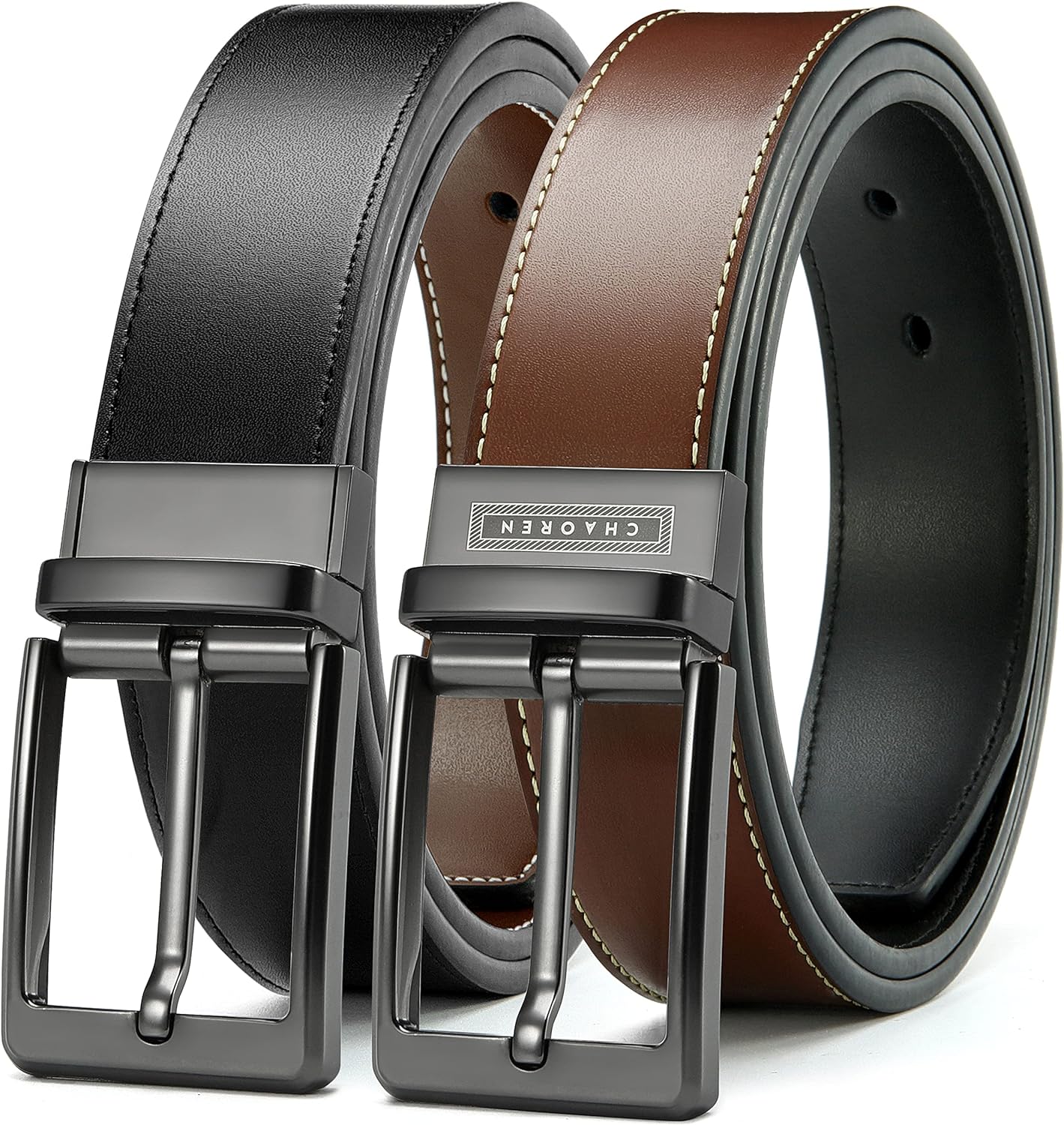 Detalle de Mens reversible leather belt 1 3/8 inch
