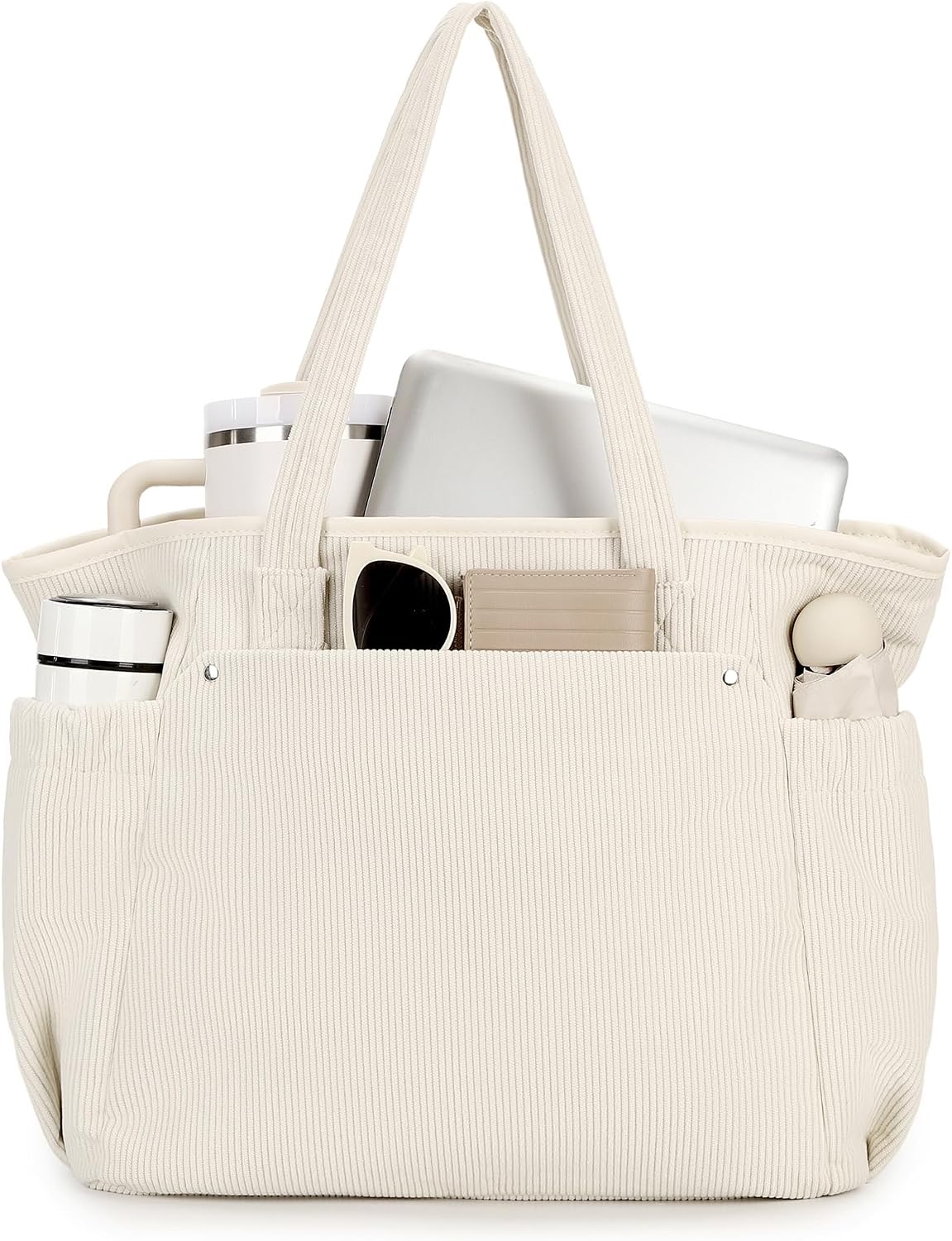 Makukke grote corduroy laptoptas voor dames, tot 15,6 inch