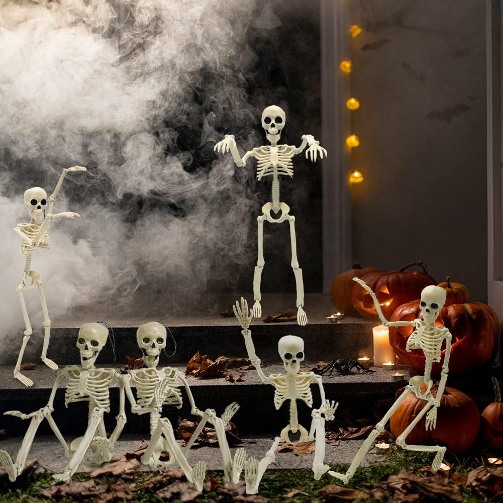 Thumbnail 1 de CAMIRUS LR-WM-WSJGJ 16-Inch Poseable Skeleton Halloween Decorations, 6-Pack