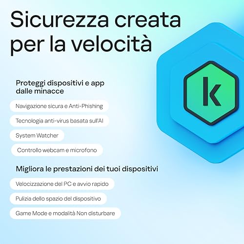 Detalle de Kaspersky Standard Anti-Virus 2026 – 10 dispositivi, 1 anno di sicurezza avanzata
