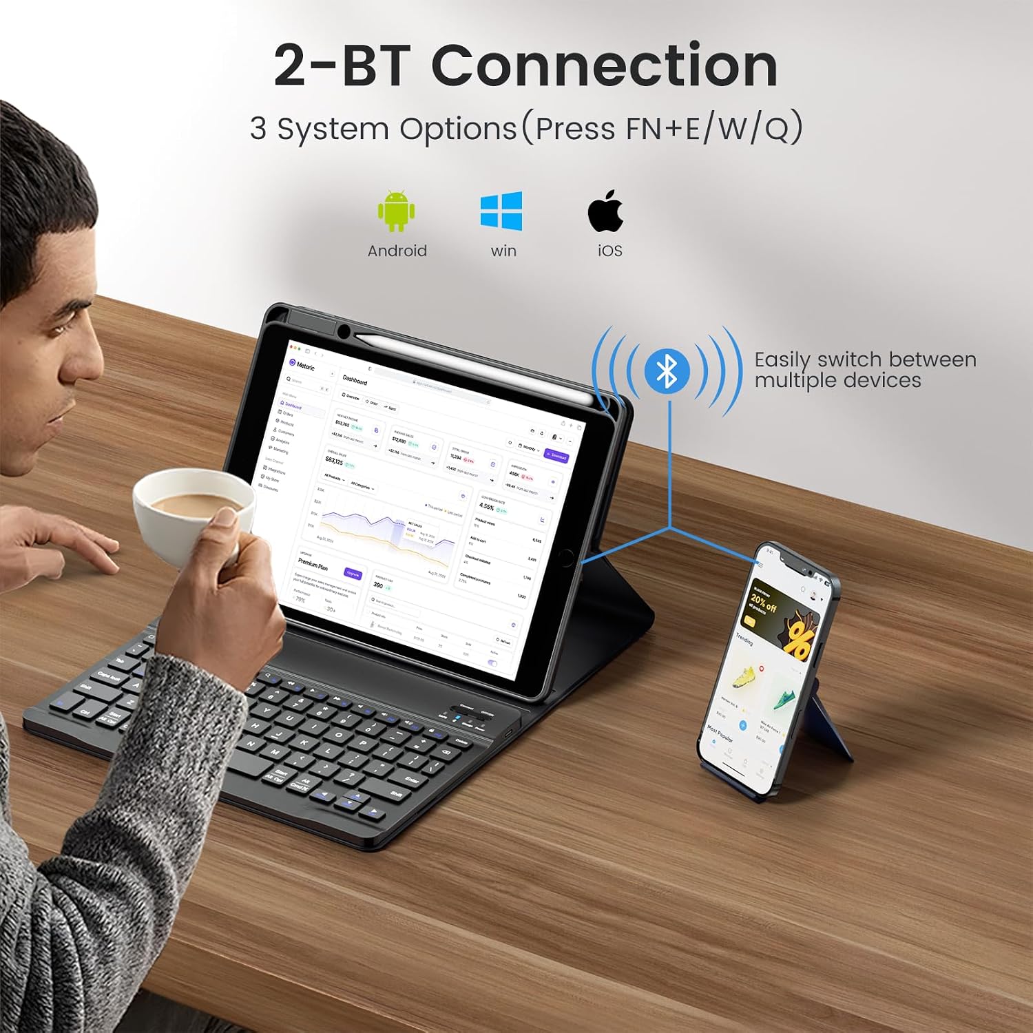 Thumbnail 5 de OYEEICE Anti-Falloff Keycap Keyboard for iPad 10th Gen 10.9-inch 🧾