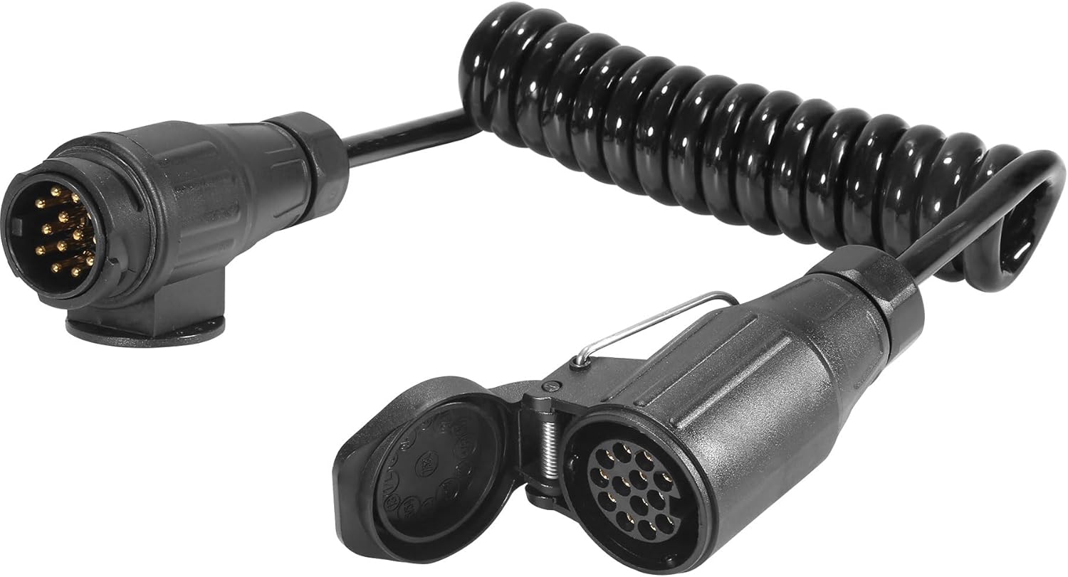 Thumbnail 6 de ETUKER 13pin 2M Trailer Extension Coiled Lead 12v with 2x 13pin Plugs