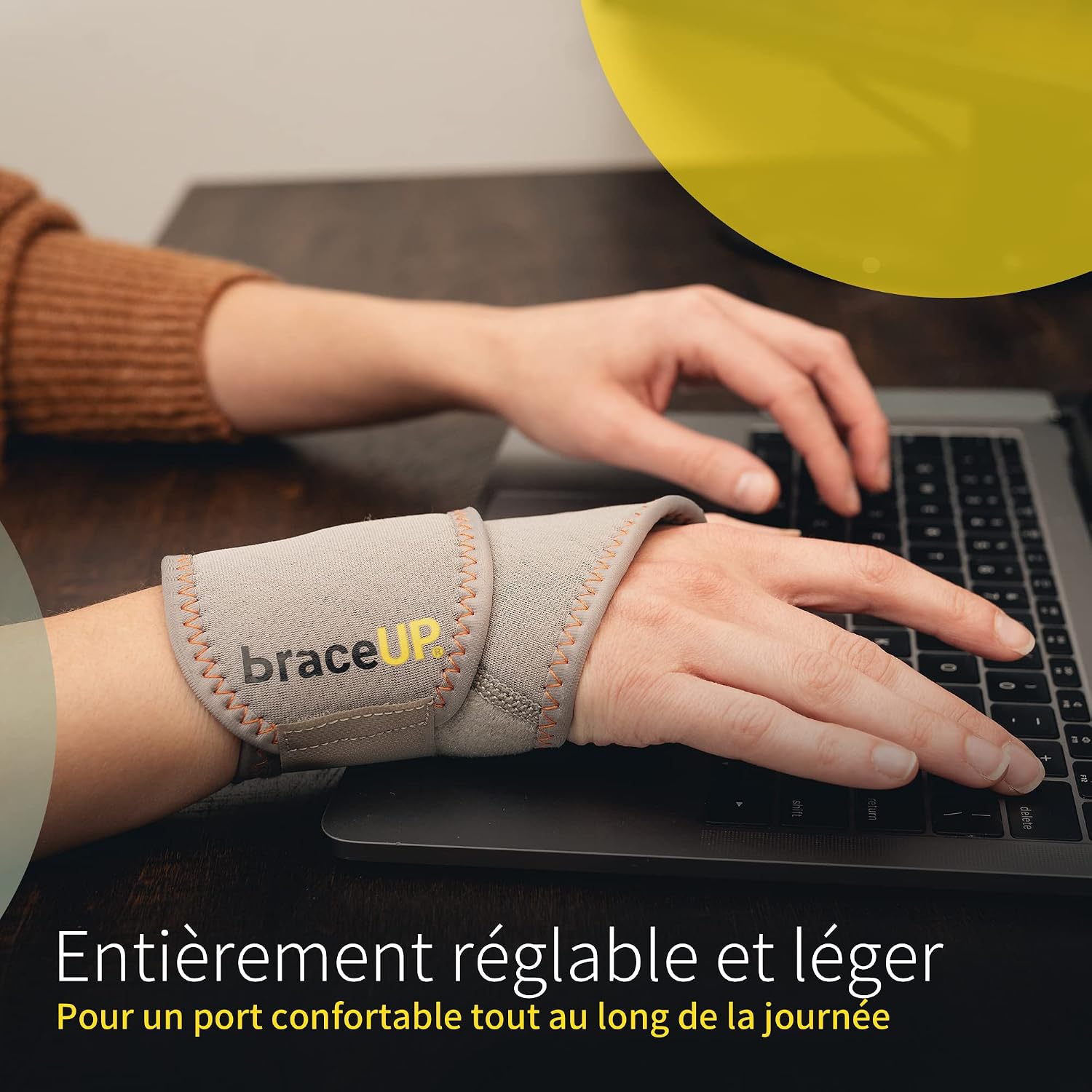 Detalle de BraceUP Attelle Poignet – Bande de compression, orthèse poignet, soutien ajustable pour sport et rééducation