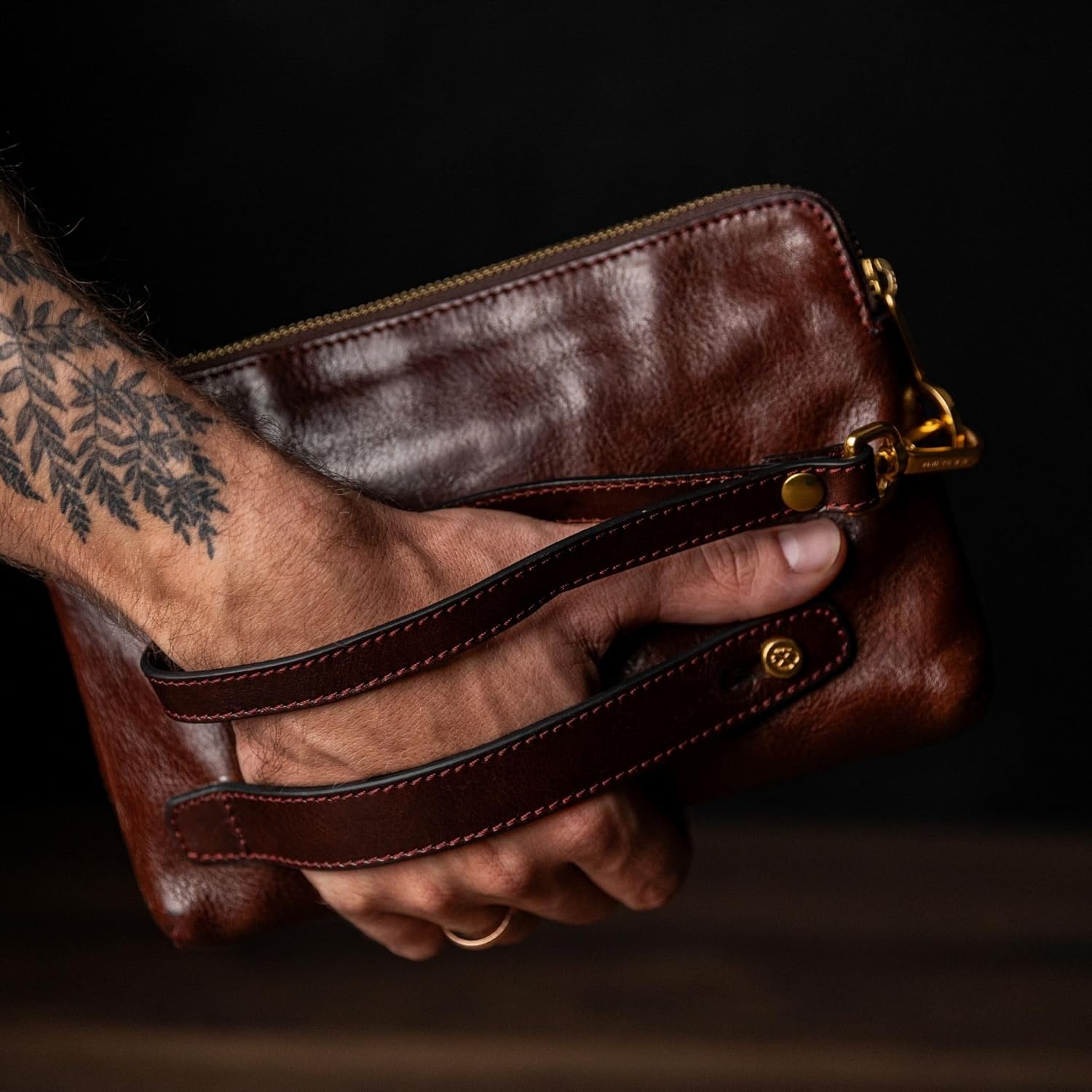 Thumbnail 2 de Time Resistance Leather Clutch for Men – Handmade Italian Organizer Bag with Gift Box