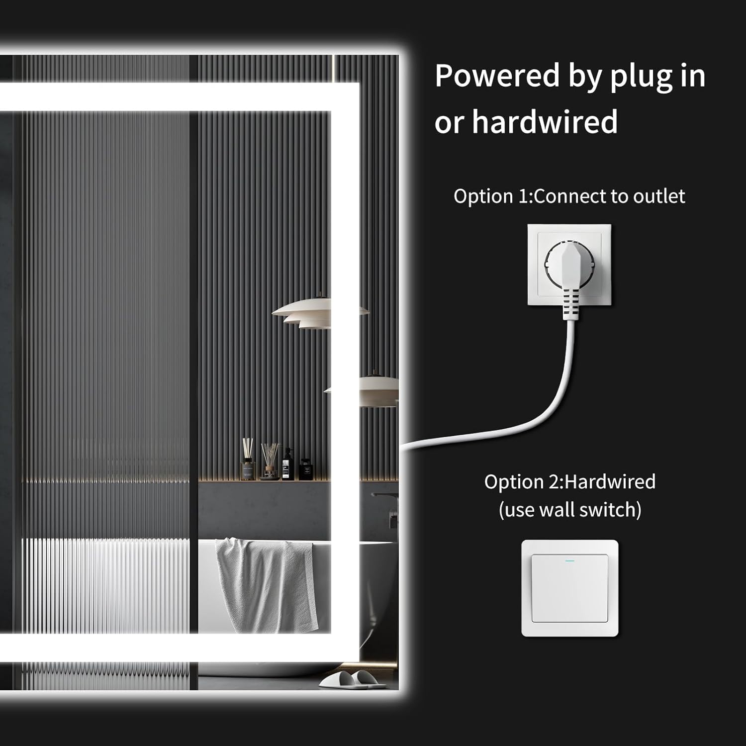 Thumbnail 6 de LED Bathroom Mirrors 28"x36" with Front & Backlit Lighting, Anti-Fog, Dimmable 3-Color Temperatures