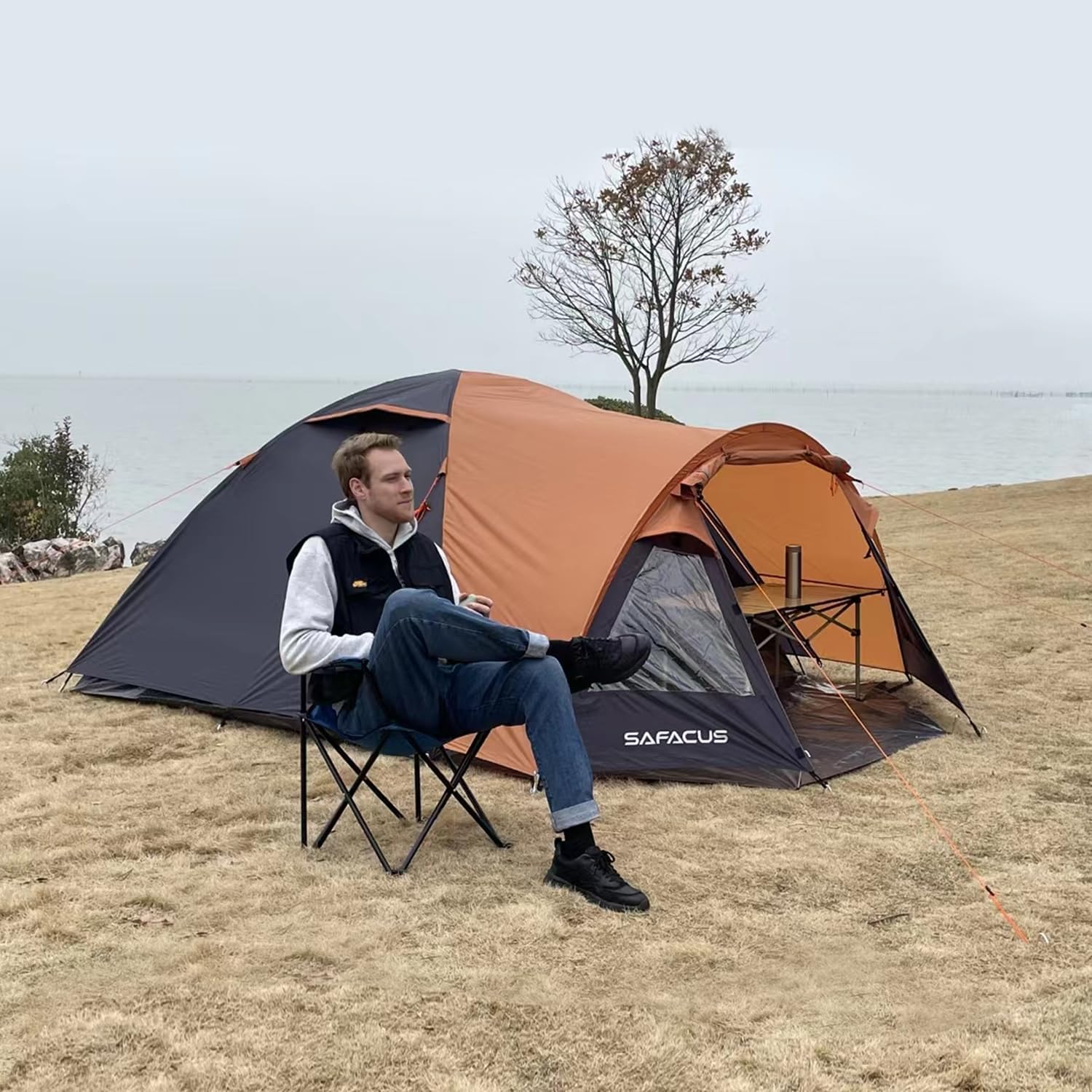 Thumbnail 6 de SAFACUS 3-4 Person Dome Tent: Double Layer, Full Waterproof, Easy Setup for Outdoors